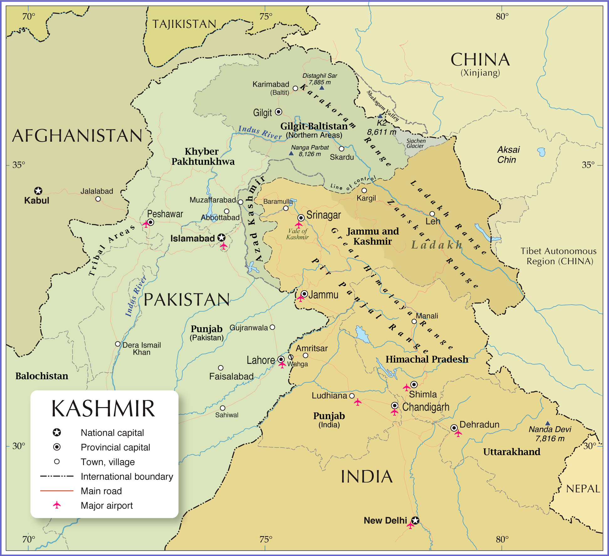Kashmir / Nations Online.