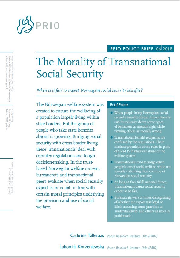 Front cover of publication. PRIO