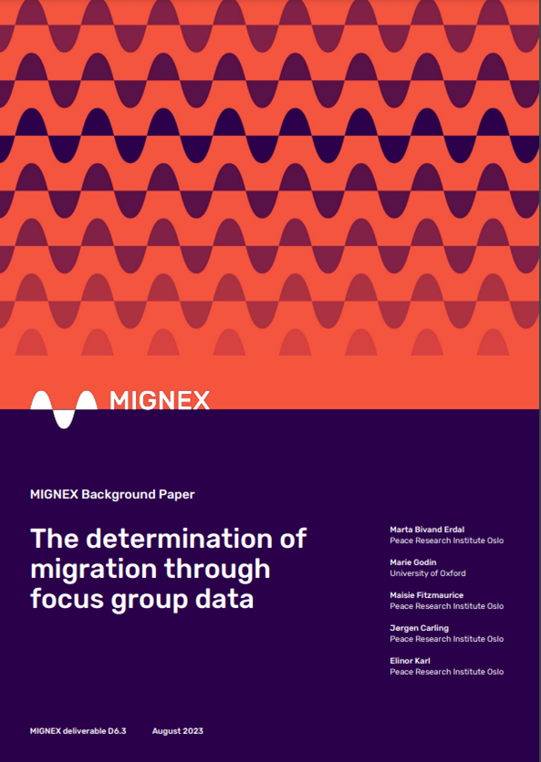 MIGNEX Background Paper: The determination of migration through focus group data. Project deliverable front cover -