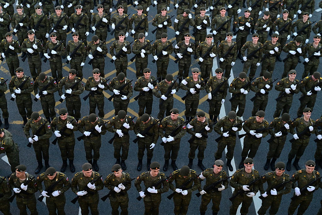 Russian military on parade. Photo: Getty Images