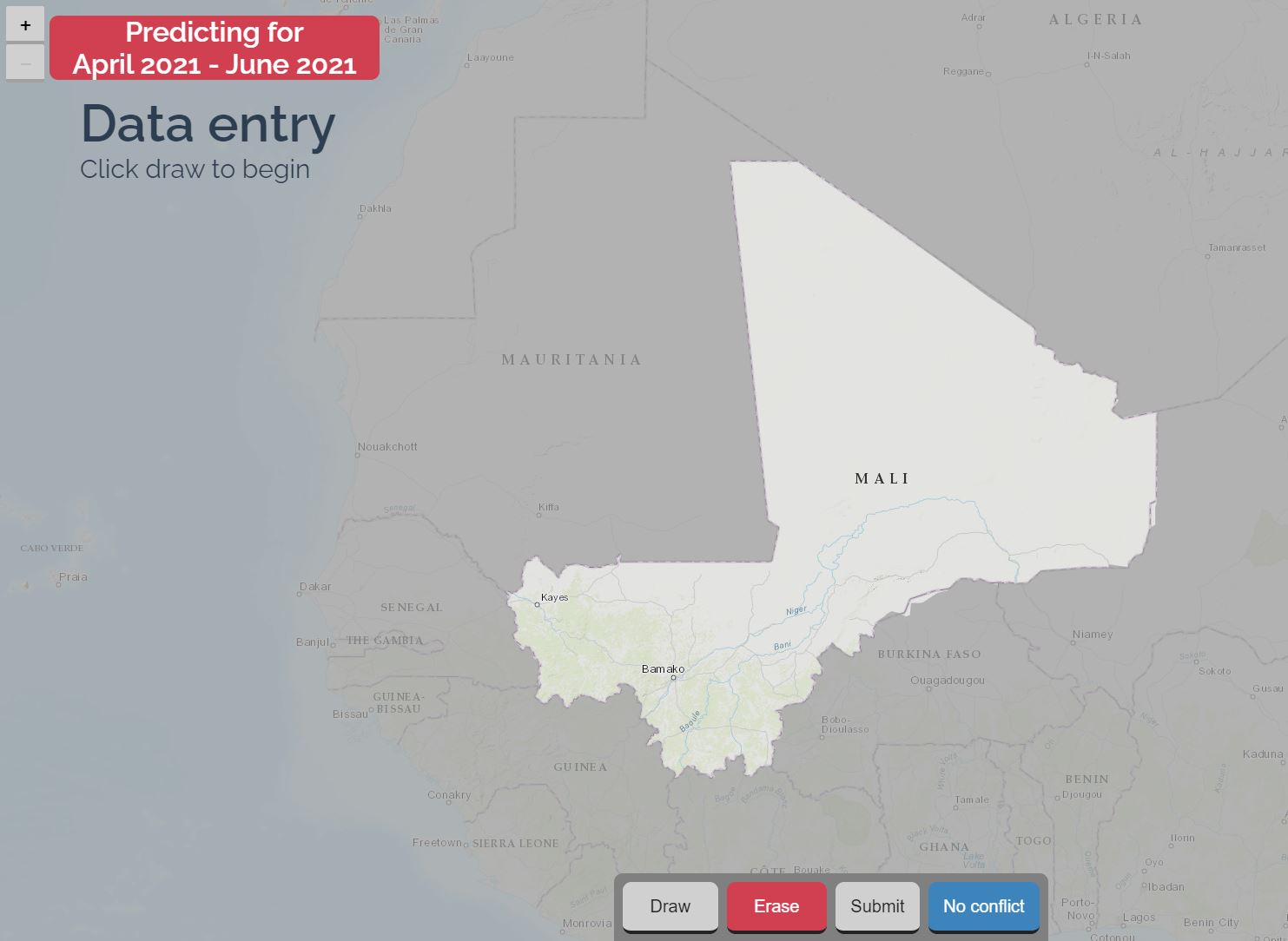 Screenshot from the Conflict Cartographer app. PRIO