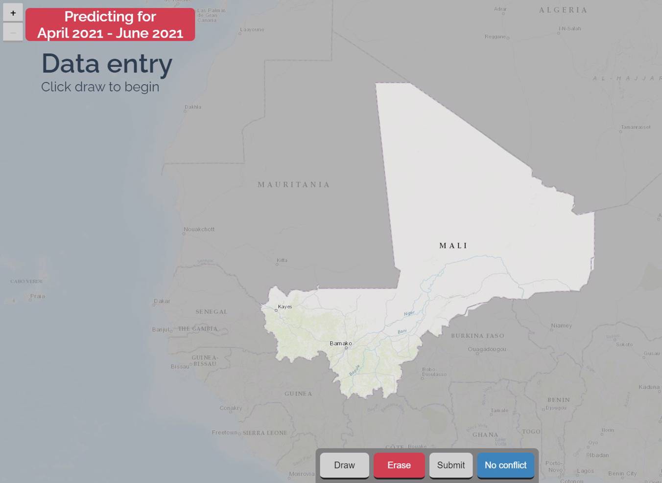 Screenshot from the Conflict Cartographer app. PRIO