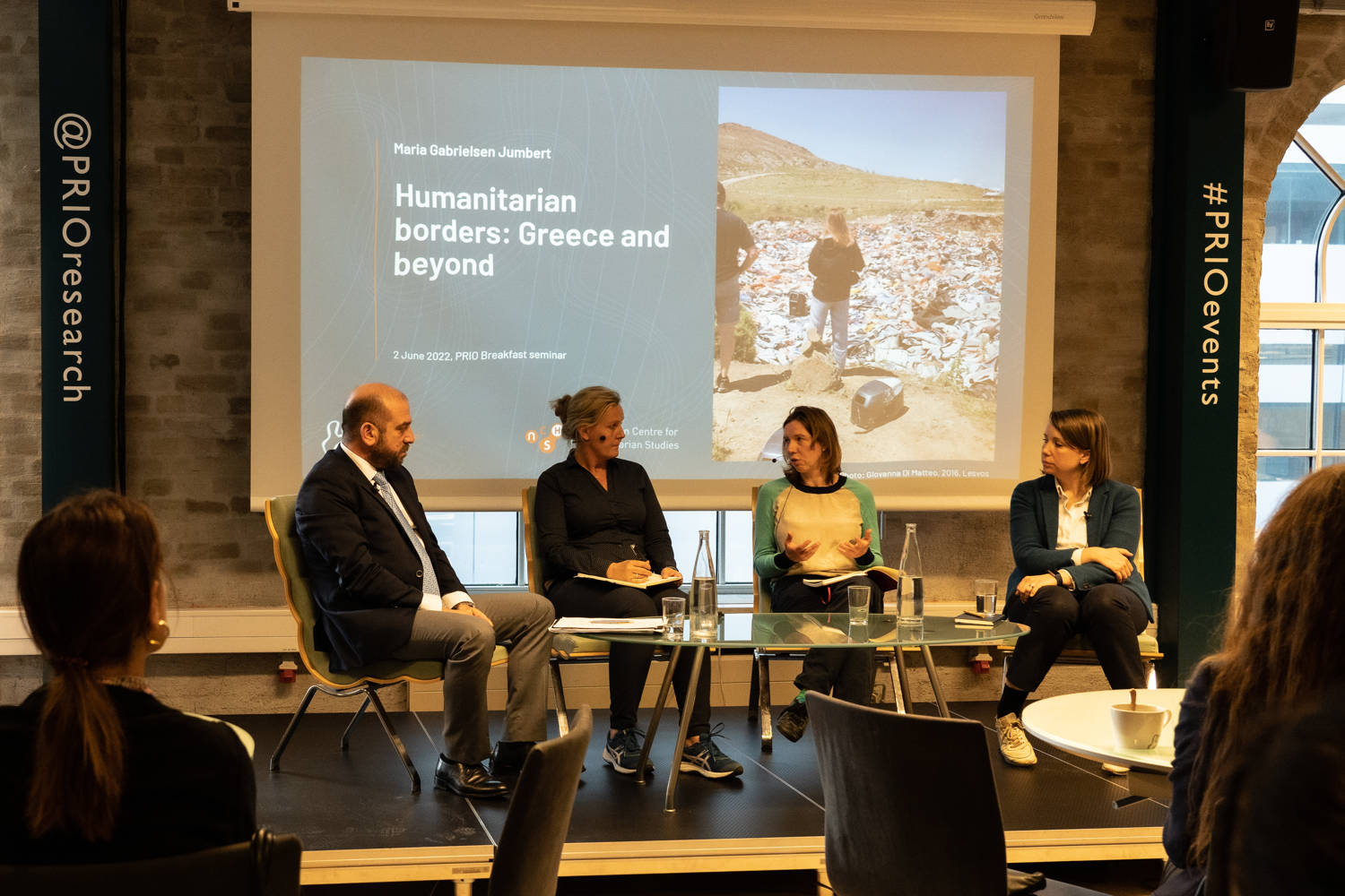 From left to right: Manos Logothetis, Trude Jacobsen, Anna Ratecka, and Maria Gabrielsen Jumbert. Photo: PRIO / Laura Cortes