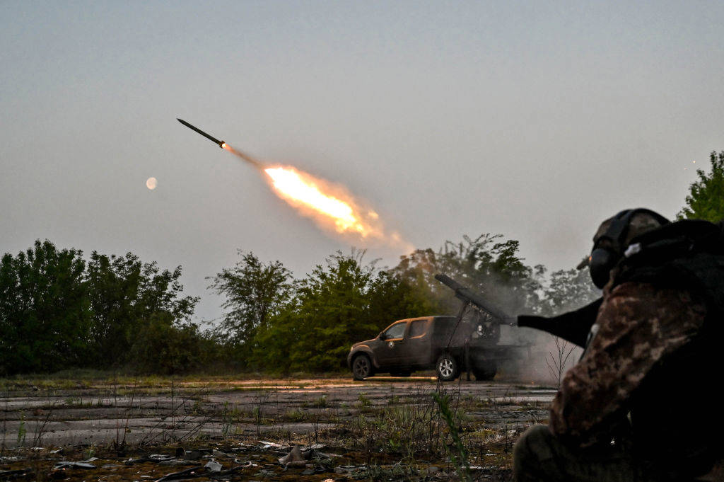 A Ukrainian serviceman on a combat mission in the Zaporizhzhia Region, Southeastern Ukraine,  27 April 2024.  . Photo: Getty Images