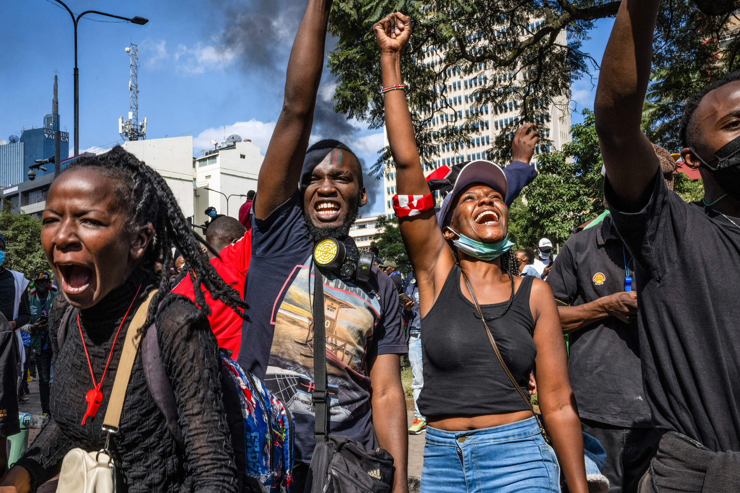 Protesters called for members of Kenya's Parliament to reject the proposed Financial Bill 2024, which would increase taxes across the country's economy. Photo: Katie G. Nelson/SOPA Images/via Getty Images