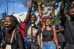Protesters called for members of Kenya's Parliament to reject the proposed Financial Bill 2024, which would increase taxes across the country's economy. Photo: Katie G. Nelson/SOPA Images/via Getty Images