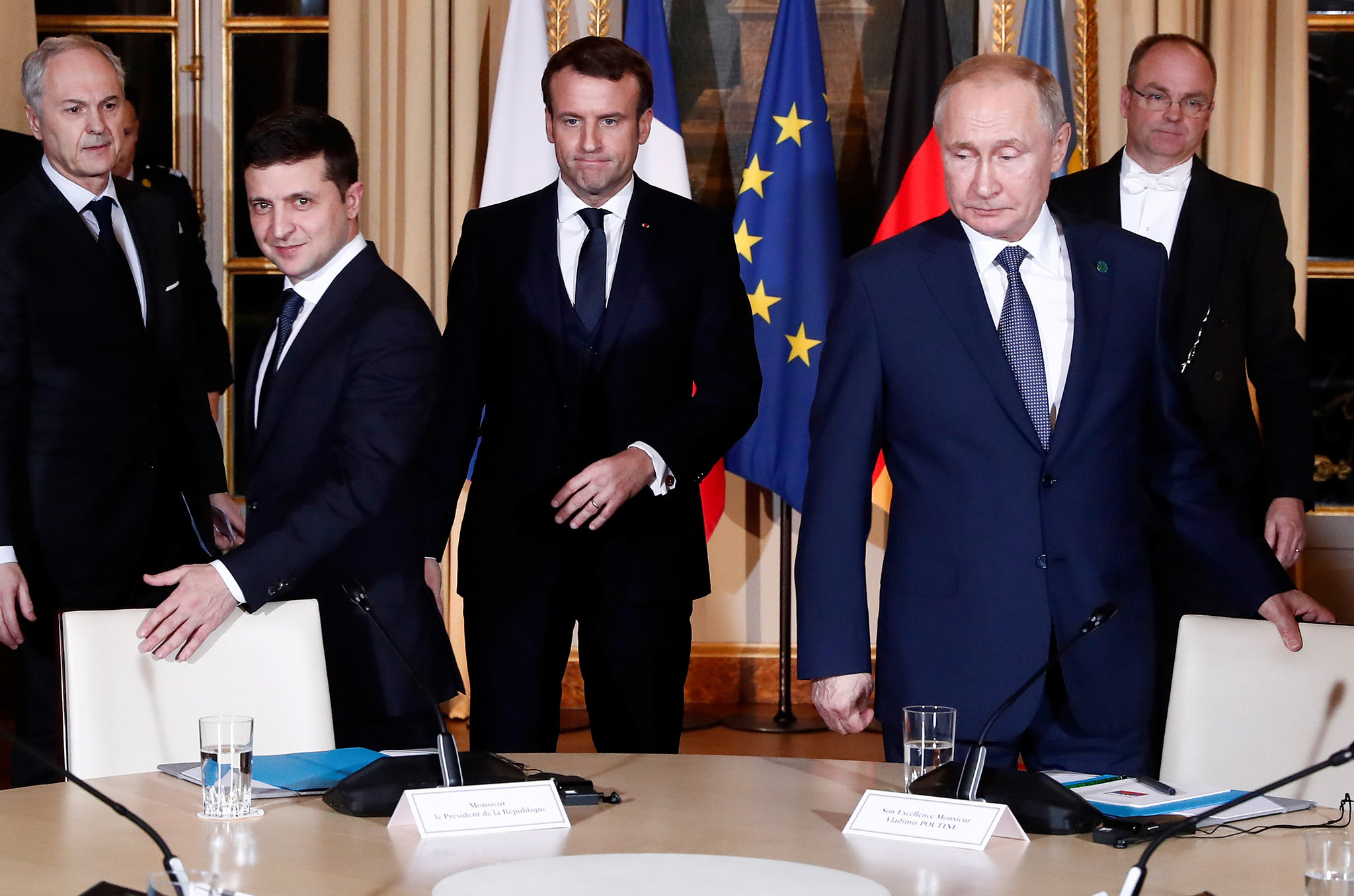 Putin and Zelensky meet in France in 2019. Ian LANGSDON / POOL / AFP / Flickr. CC BY 2.0
