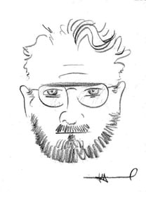 Self-portrait of RJ Rummel, from his website.