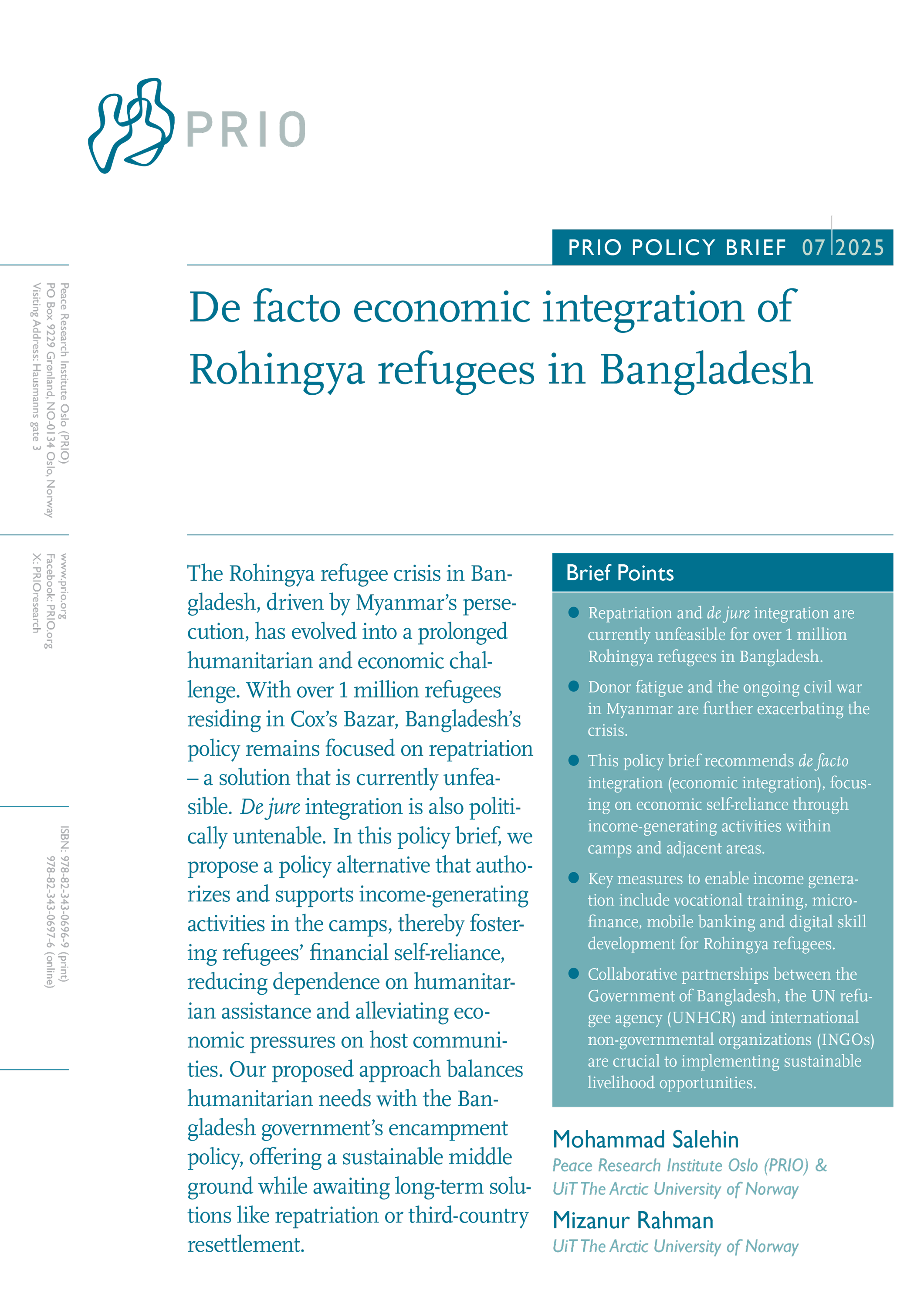 PRIO Policy Brief, 7 - 2025