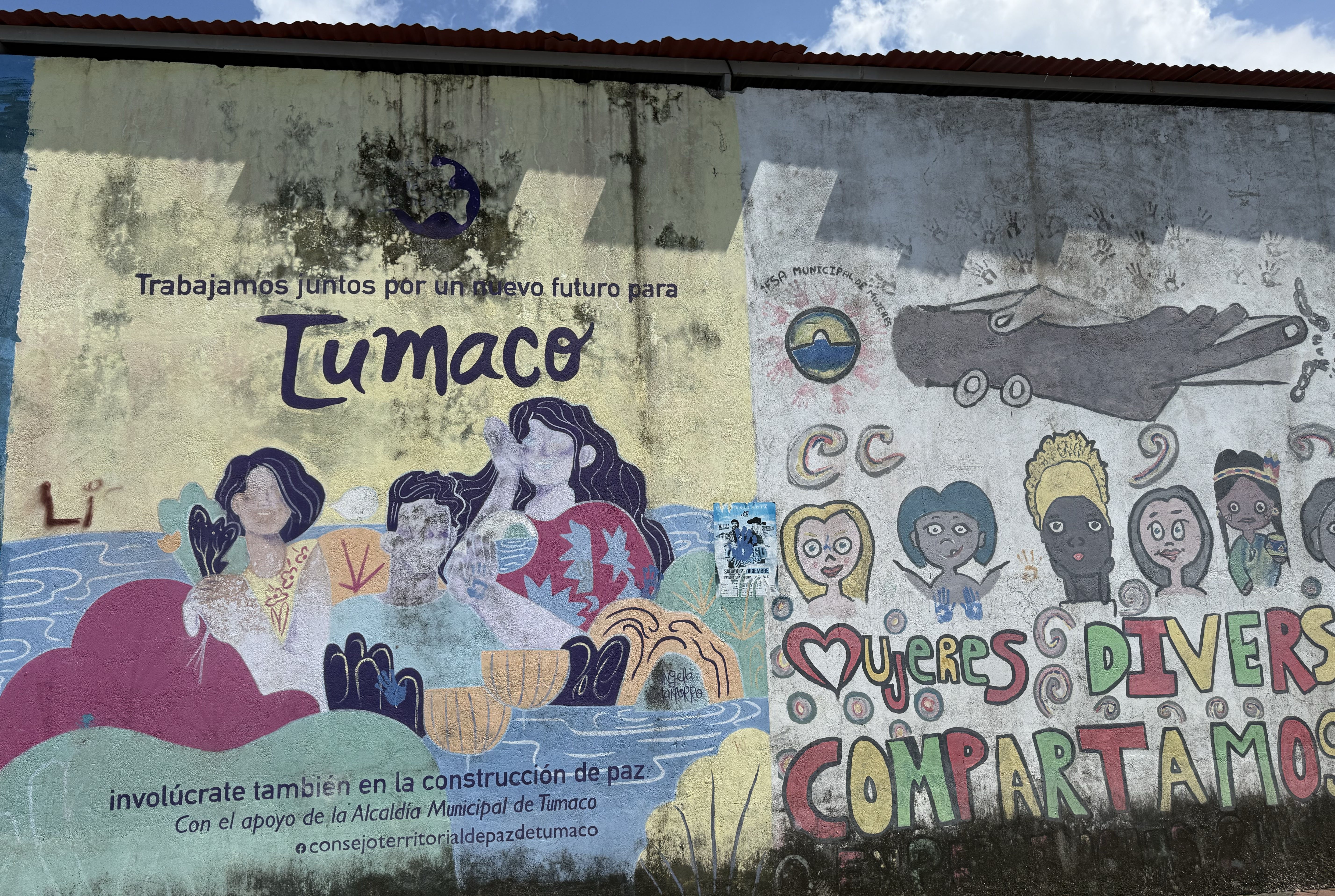 Mural from fieldwork in Colombia. Photo: Gudrun Østby / PRIO