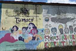 Mural from fieldwork in Colombia. Photo: Gudrun Østby / PRIO