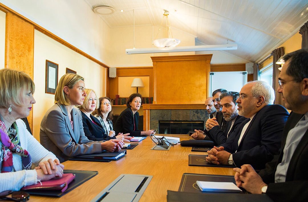 The Iran negotiations. Posted to Federica Mogherini's Twitter account  14 June 2016.