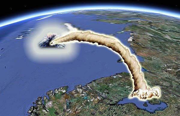 Failed test of the Bulava missile in 2013. Picture from the Barents Observer.