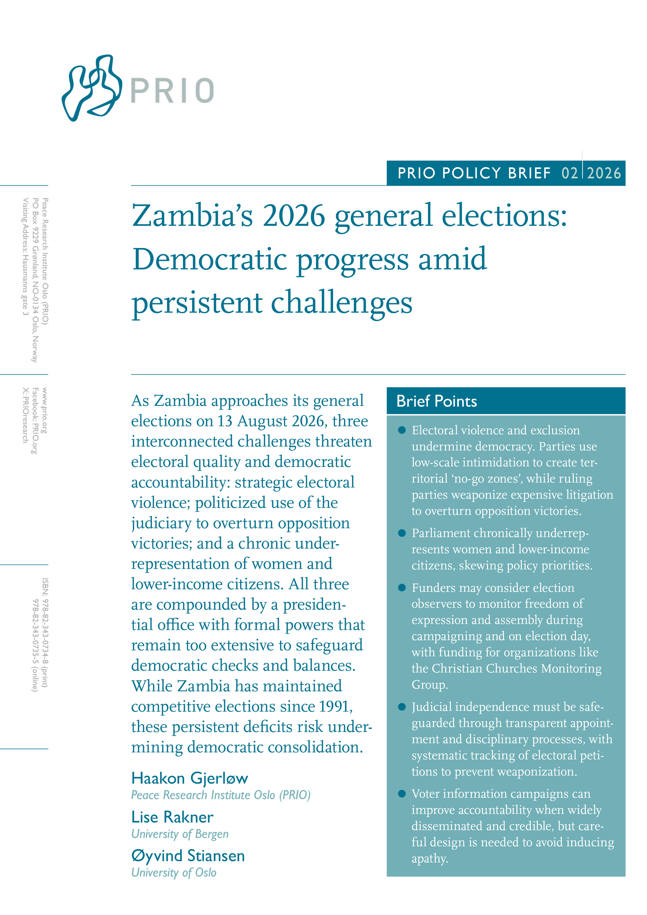 PRIO Policy Brief 2, 2026. PRIO