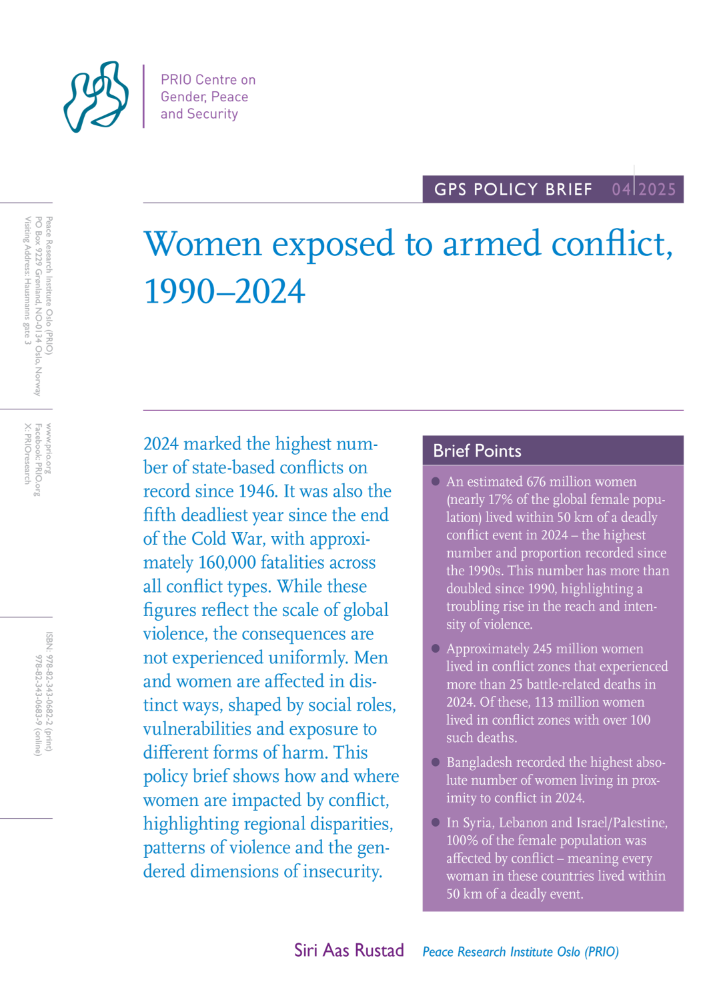 Women exposed to armed conflict, 1990–2024 – PRIO Centre on Gender ...