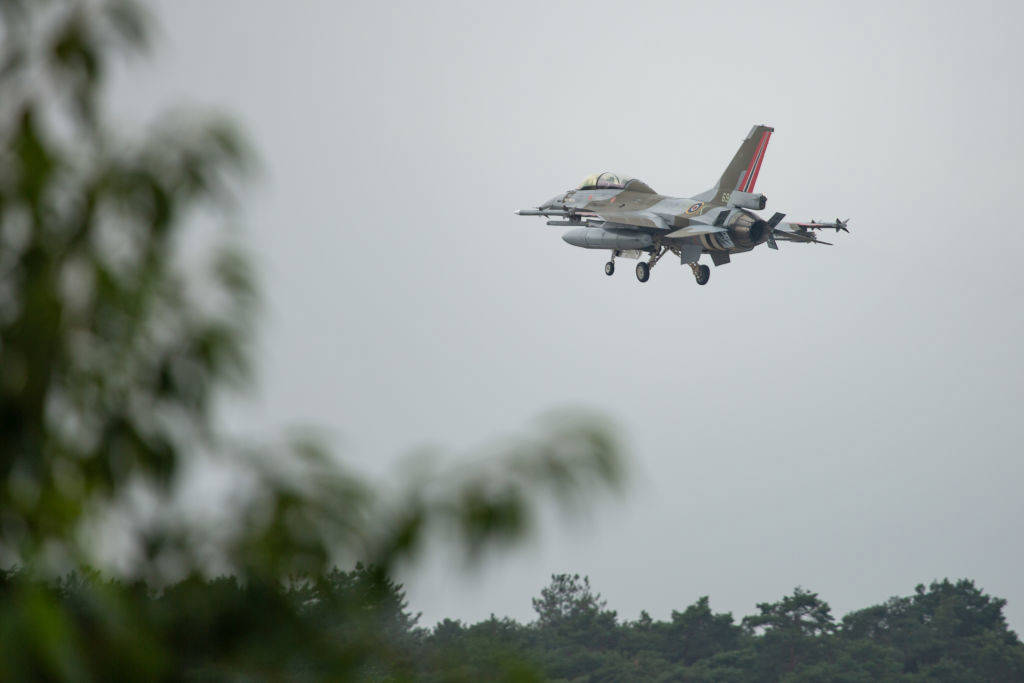 Royal Norwegian Air Force fighter F-16BM Fighter. . Photo: Getty Images