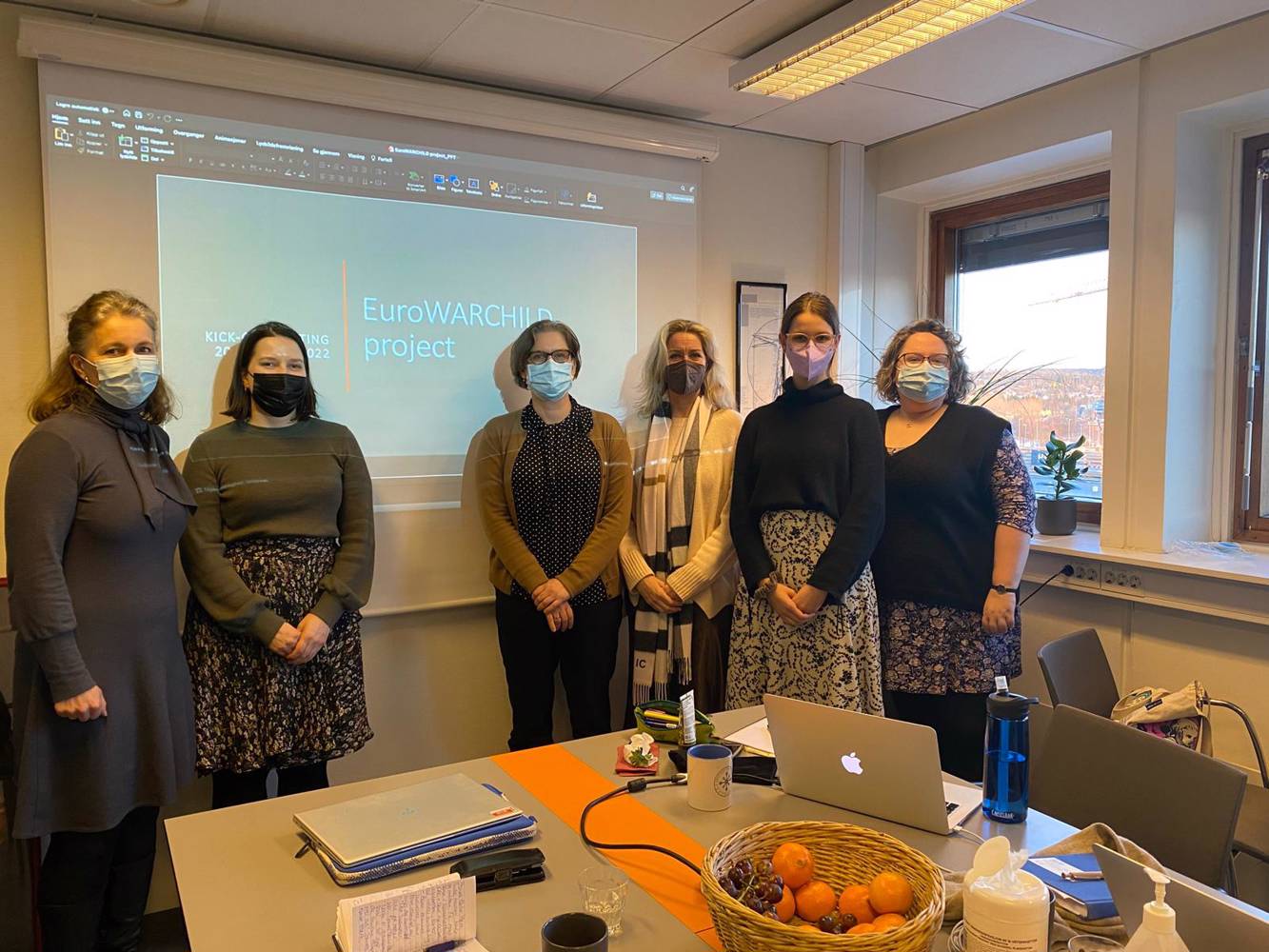 The EuroWARCHILD team: Torunn L. Tryggestad, Johanne Rokke Elvebakken, Inger Skjelsbæk, Ingvill Constanze Mochmann, Lina Stotz, and Sunniva Árja Tobiasen.