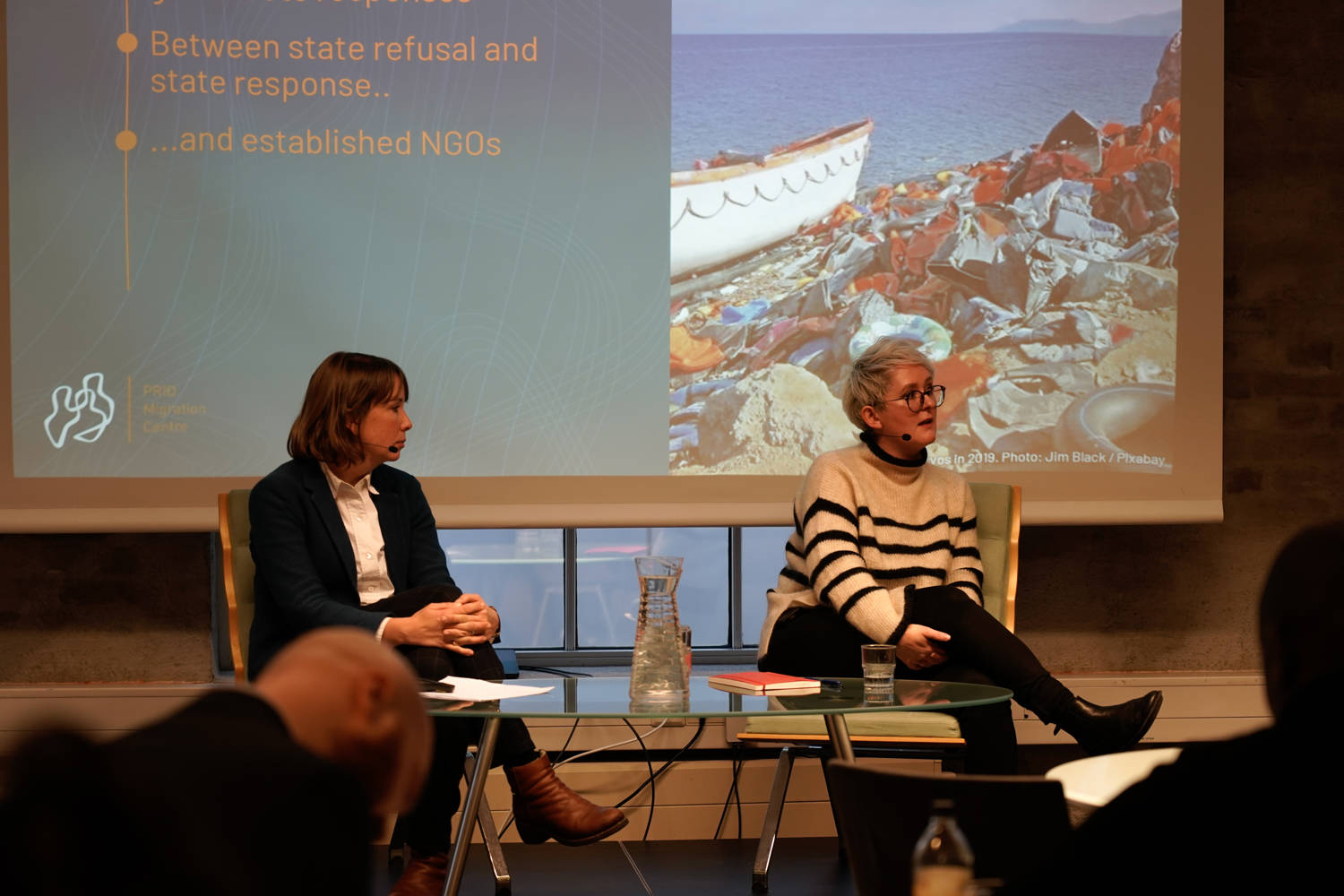 From left to right: Maria Gabrielsen Jumbert and Polly Pallister-Wilkins. Photo: PRIO / Kristin Lowater