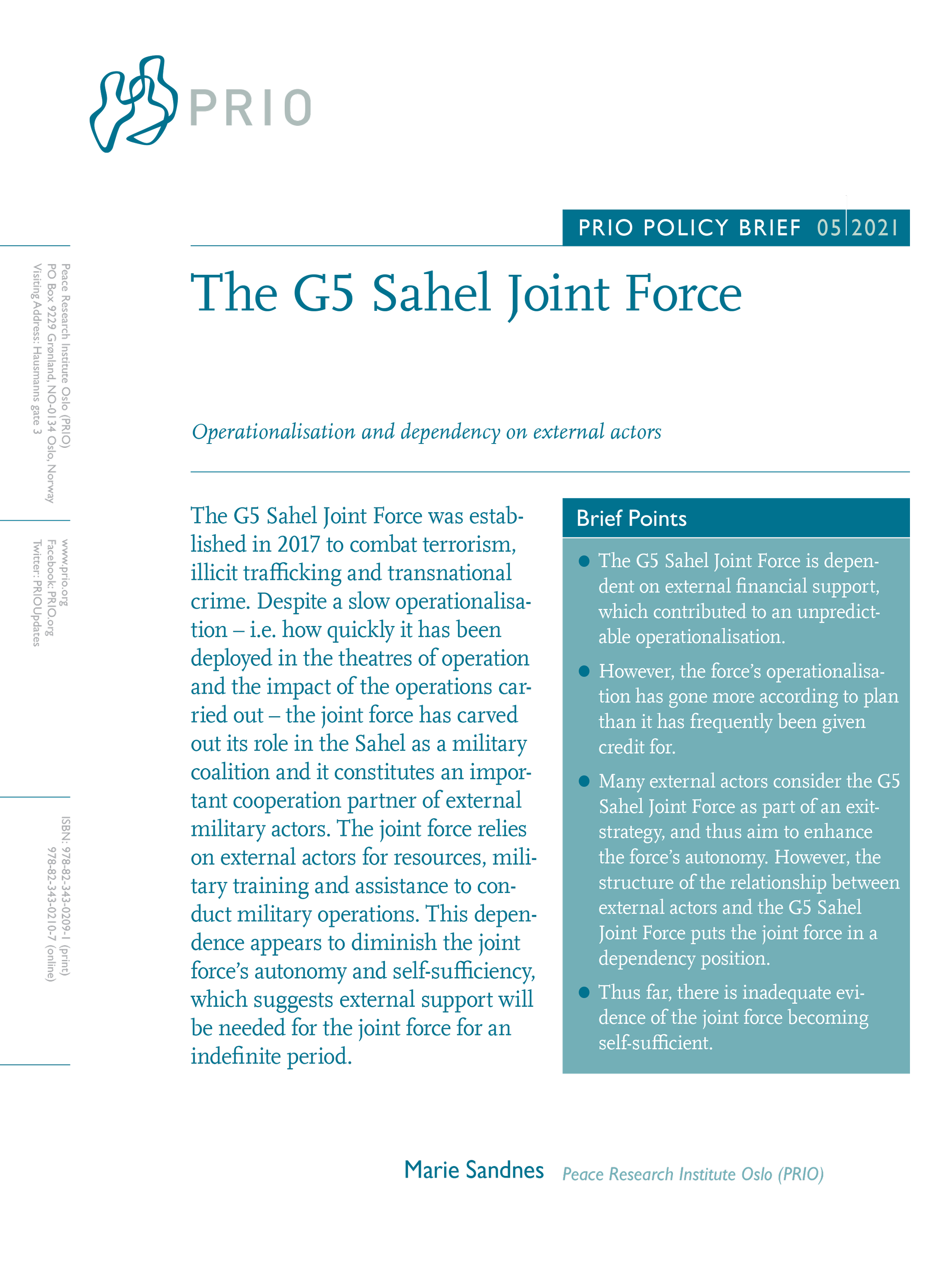 Front cover of publication