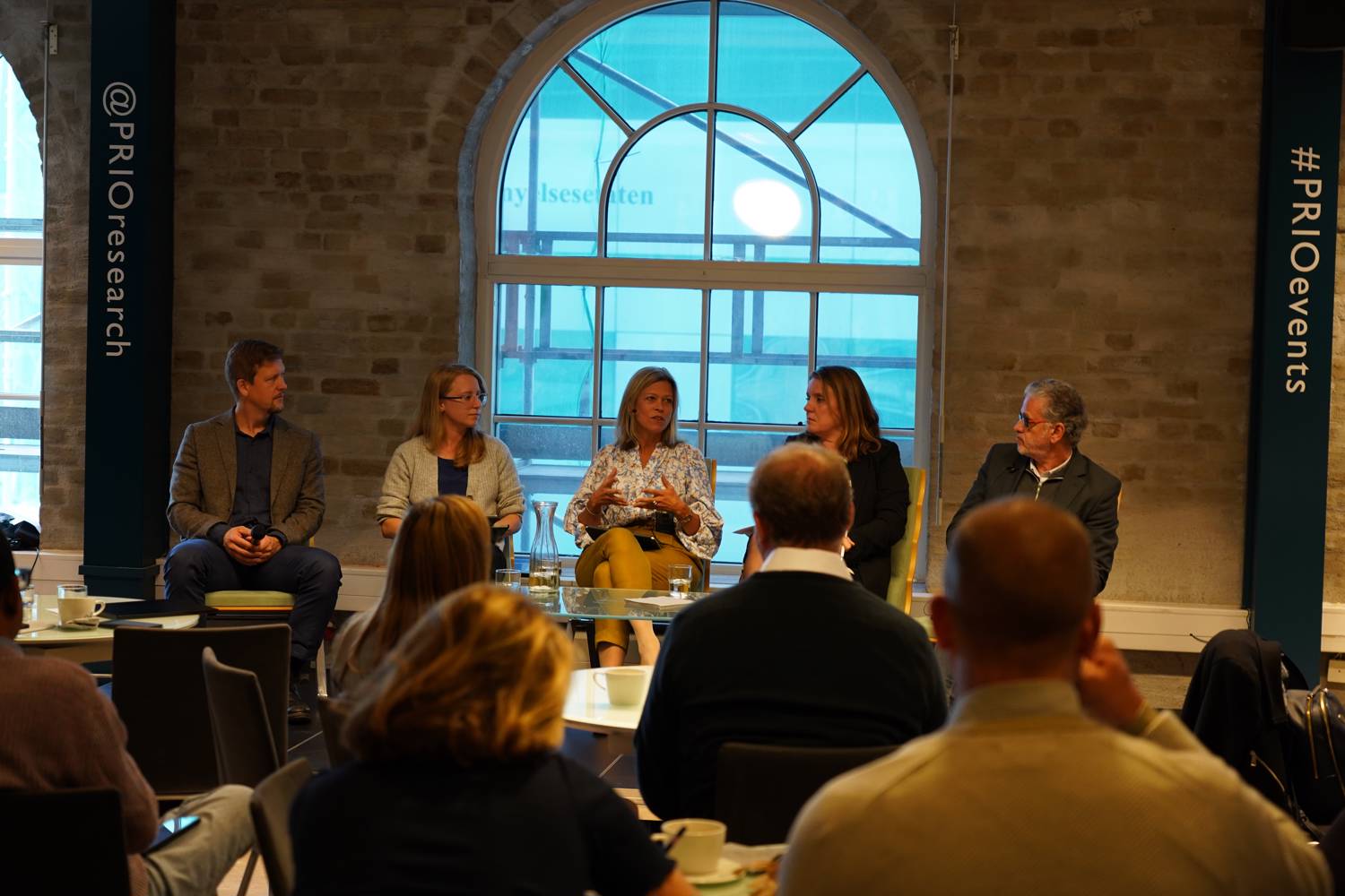 Kristoffer Lidén, Anna Marie Obermeier, Benedicte Bull, Cathrine Andersen, and Bashshar Haydar. Photo: PRIO / Vera Lind Hansen