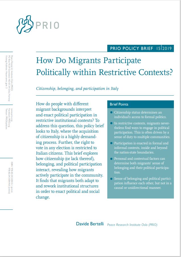 Front cover of publication. PRIO