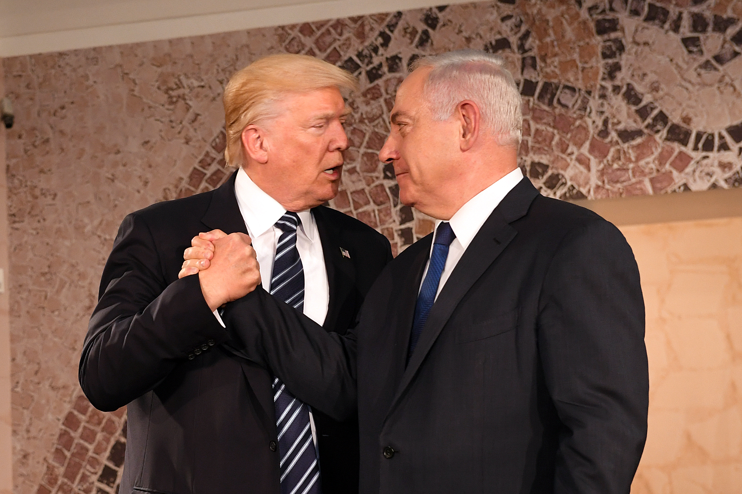 President Trump and Prime Minister Netanyahu at the Israel Museum. Jerusalem May 23, 2017. US Embassy Tel Aviv, public domain.