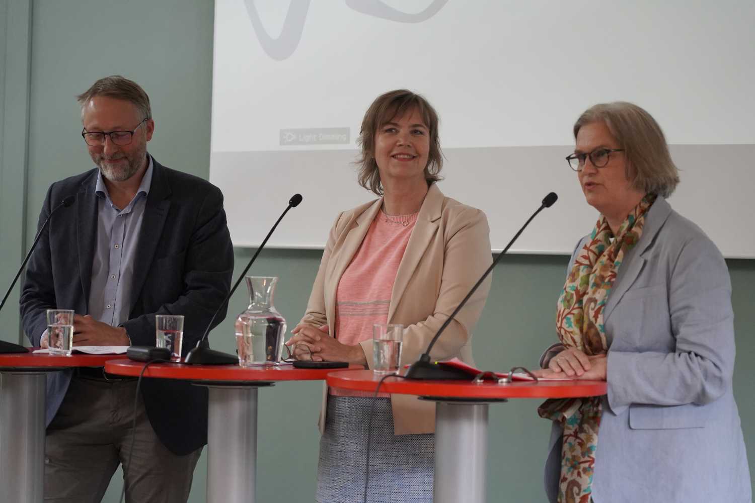Outgoing PRIO Director Henrik Urdal, incoming Director Nina Græger and Research Professor Inger Skjelsbæk talk at a panel during the event 'Making PRIO’s Director Transition – A Conversation About Peace Under Pressure.'. Photo: PRIO