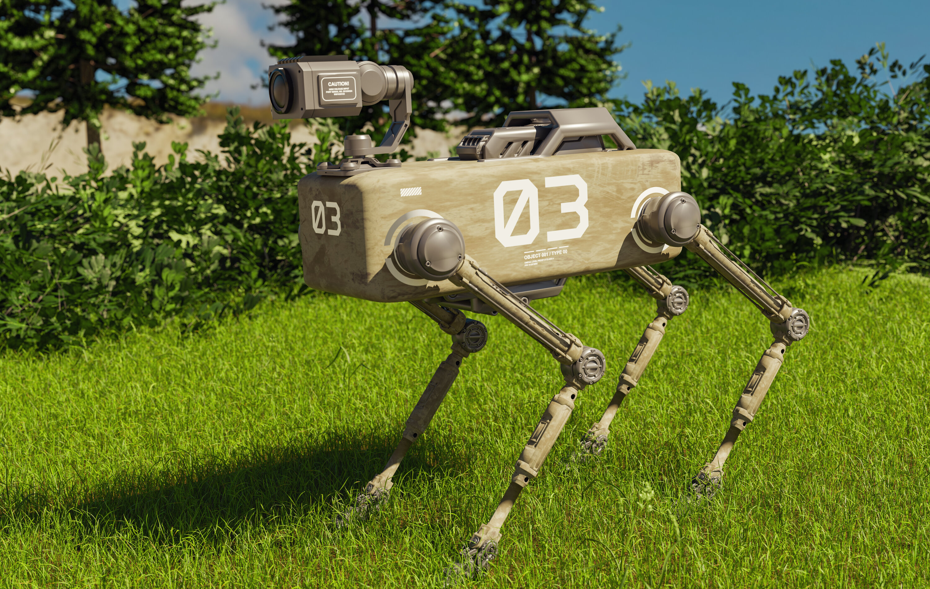 Robot dog with surveillance camera. Photo: Mikkel William via Getty Images