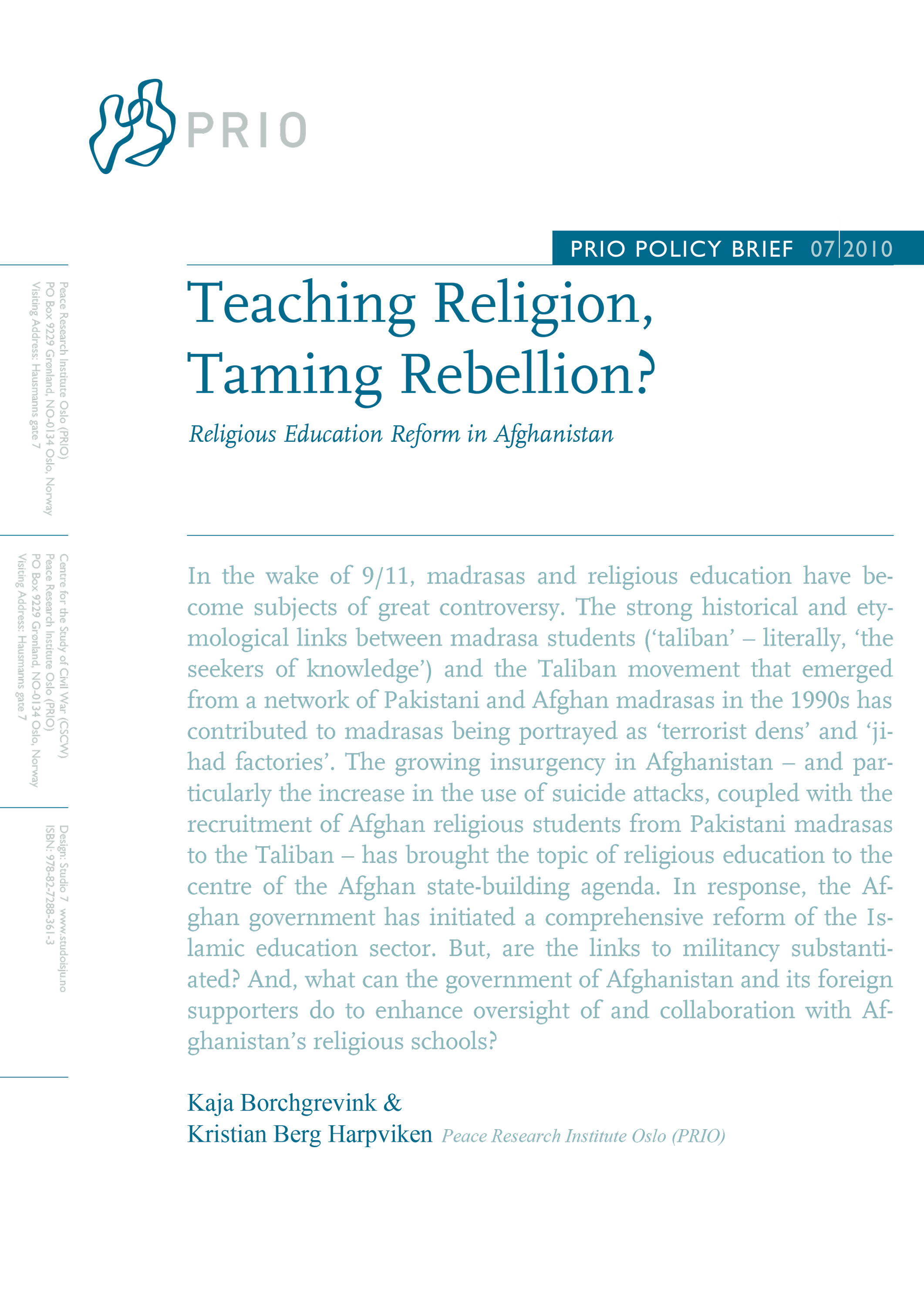 PRIO Policy Brief, 7 - 2010