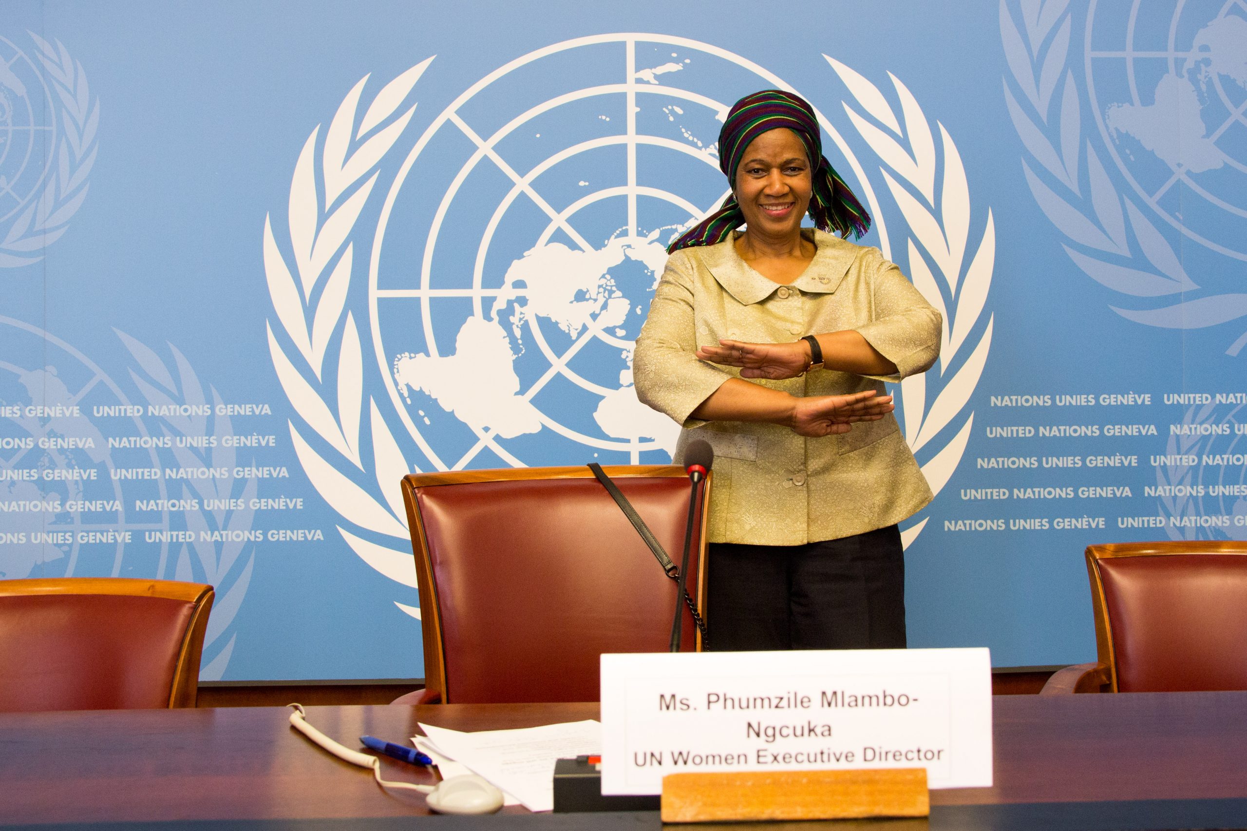 Phumzile Mlambo-Ngcuka leaving office as the executive director of UN Women in 2021. ITU Pictures / Flickr / cc-by-2.0