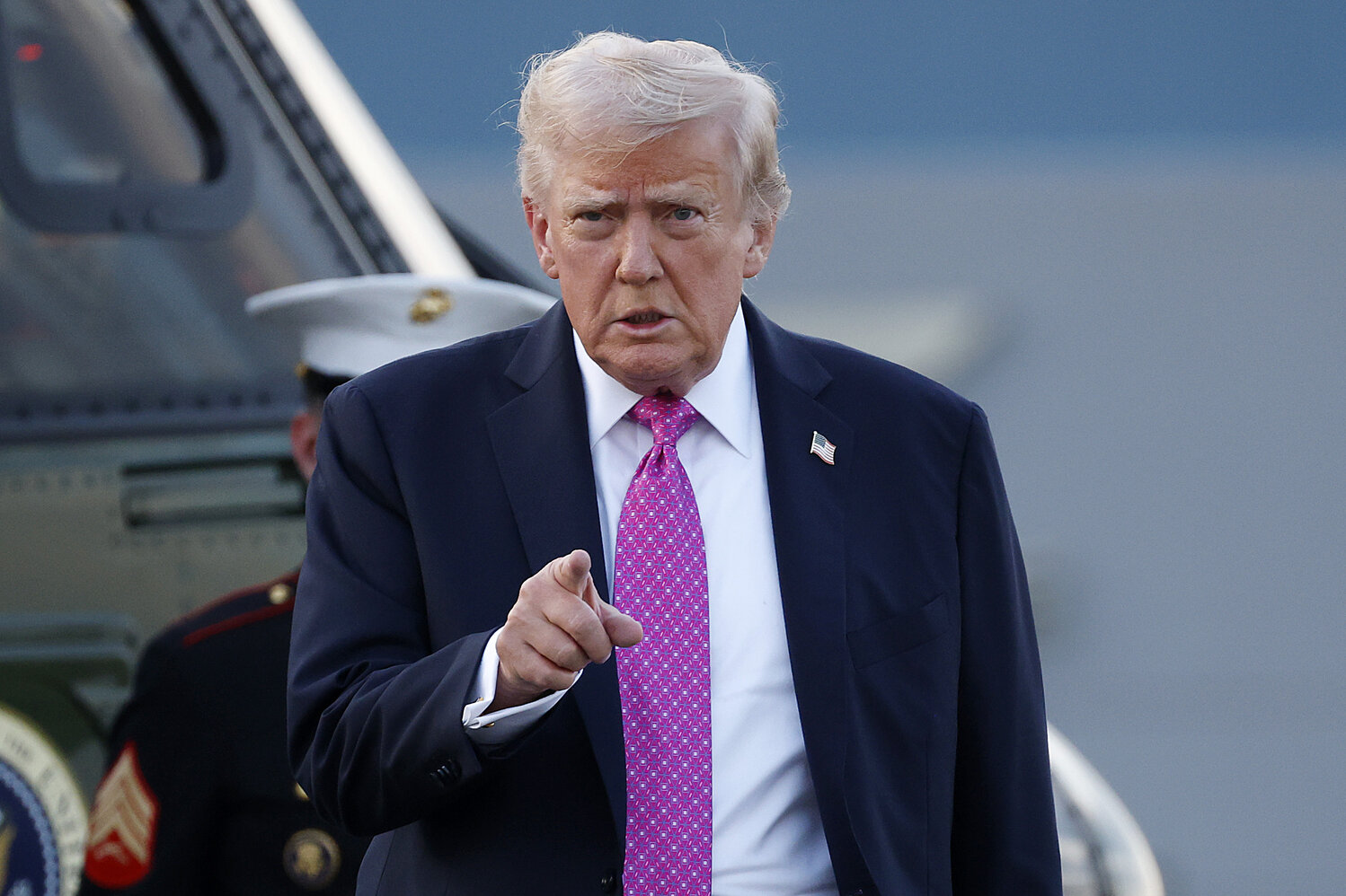 President Donald Trump walks to Air Force One at Morristown Airport on September 14, 2025 in Morristown, New Jersey. . Photo: Kevin Dietsch/Getty Images