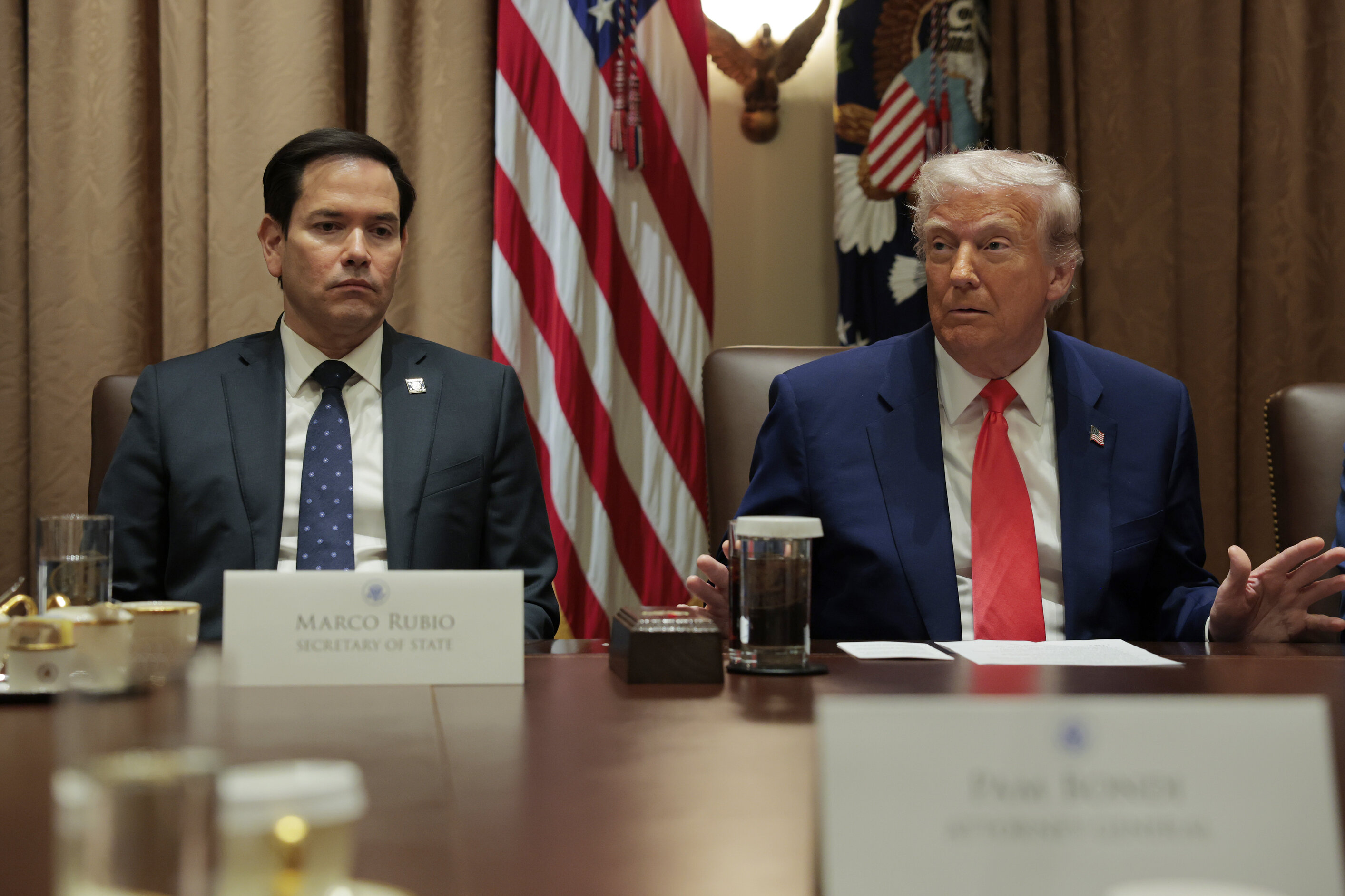 U.S. Secretary of State Marco Rubio alongside U.S. President Donald Trump in April 2025. Photo: Anna Moneymaker / Getty Images.