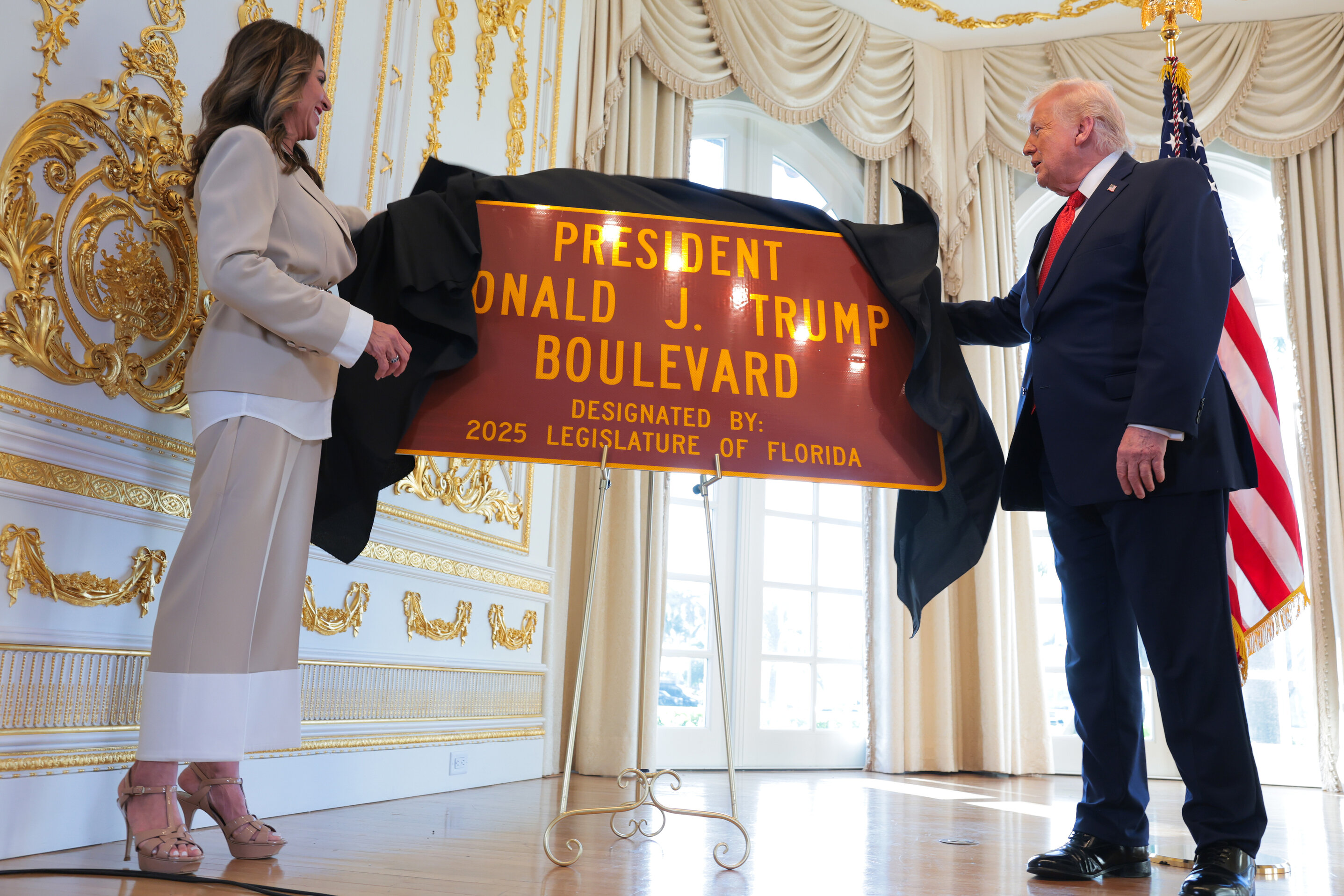 Florida lawmakers approved the name change of a portion of Southern Boulevard to “President Donald J. Trump Boulevard' in January 2026. Photo: Anna Moneymaker/Getty Images