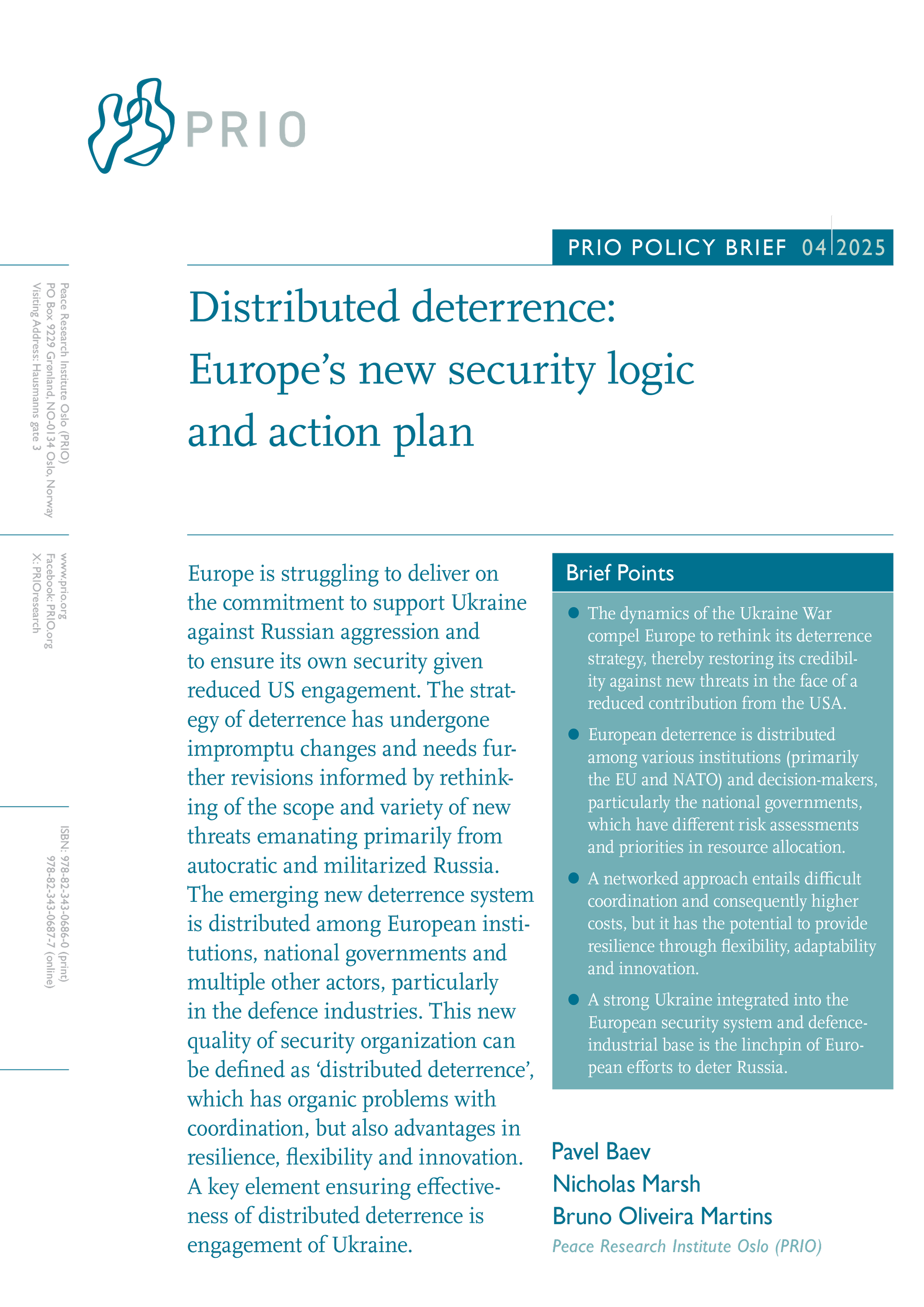 Distributed deterrence