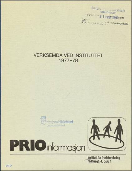 Verksemda ved instituttet 1977–78