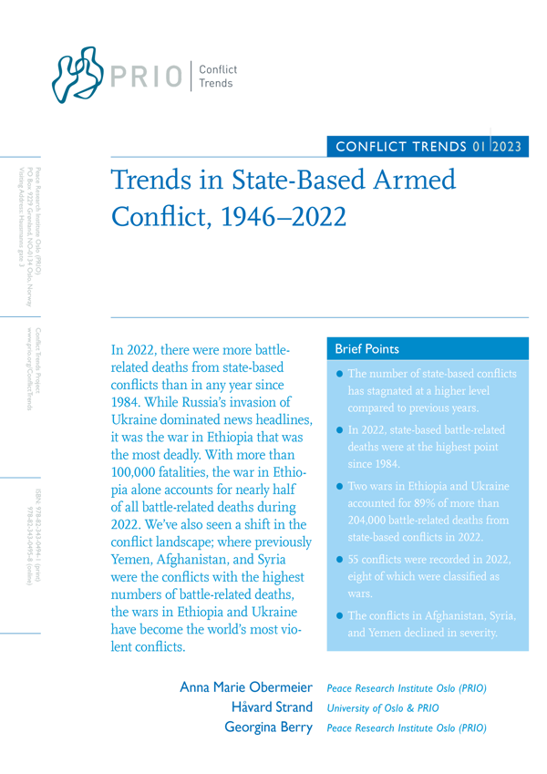 Cover - Trends in State-Based Armed Conflict 1946–2022 - Conflict Trends 1-2023