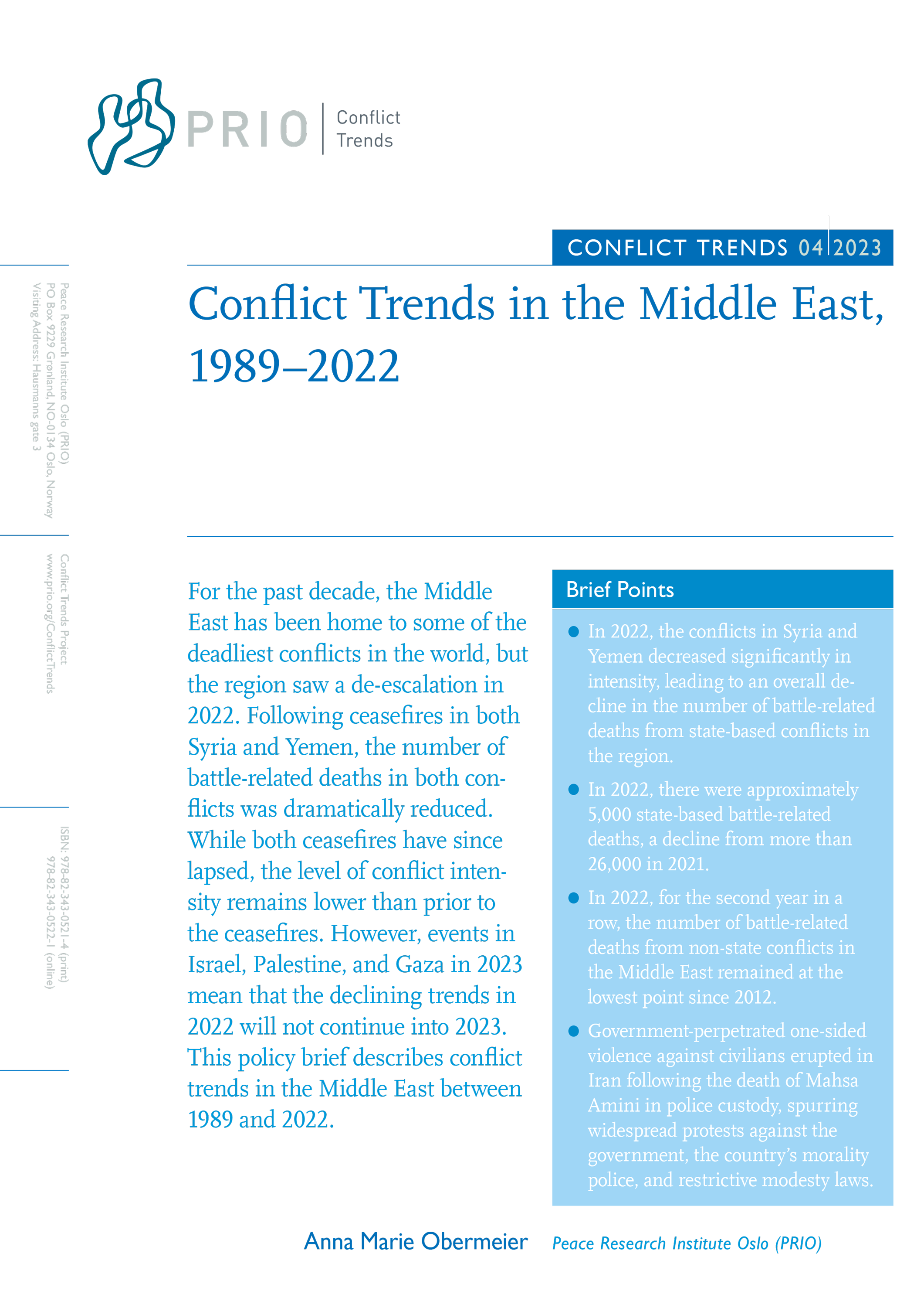 Cover - Conflict Trends 4, 2023
