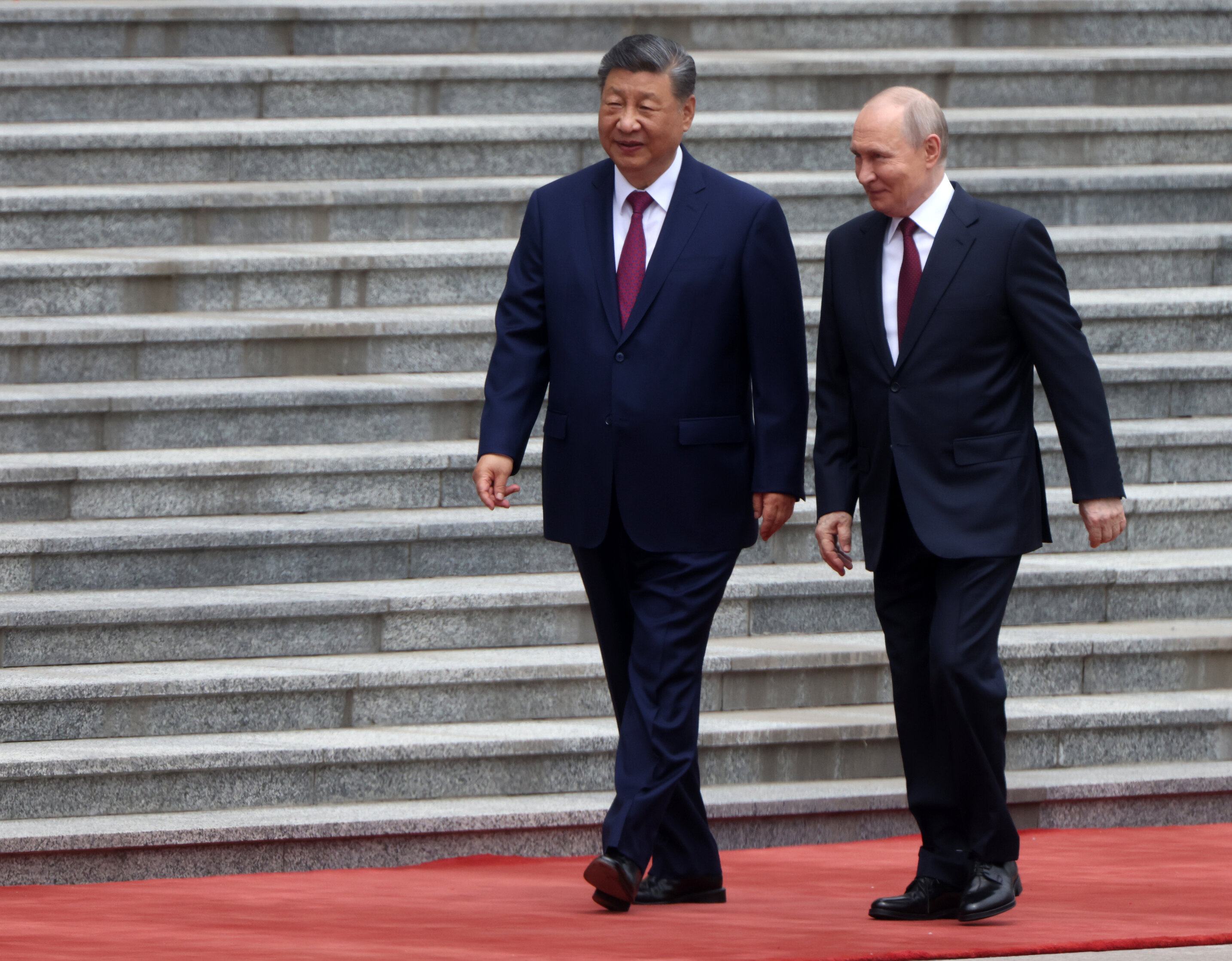 Xi and Putin in Bejing in May 2026. Photo: Getty Images