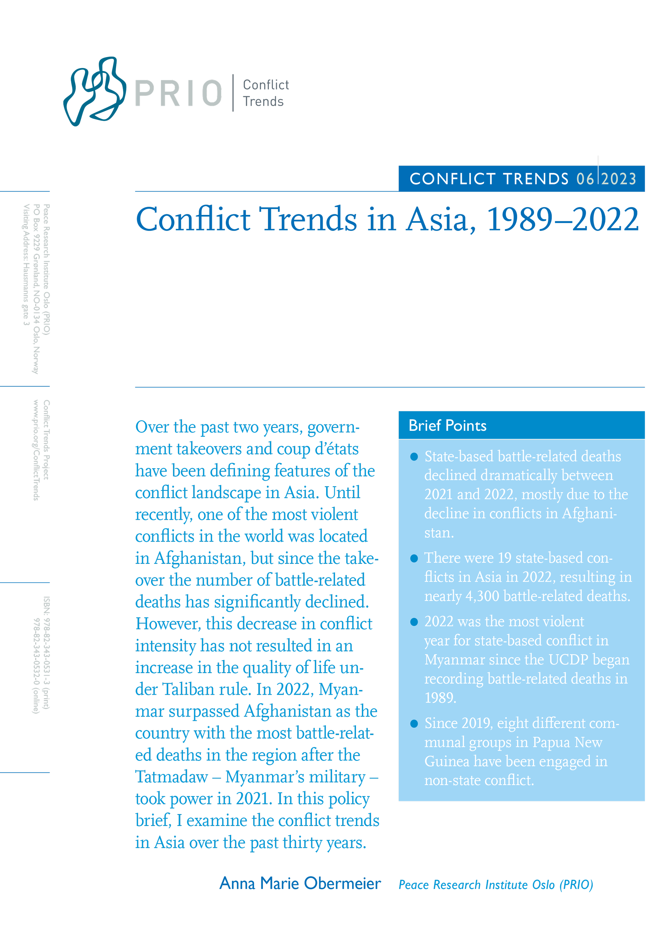 Cover - Conflict Trends 6, 2023