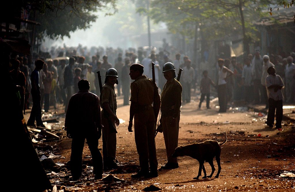 Hindu-Muslim violence in western India. Photo: Getty Images