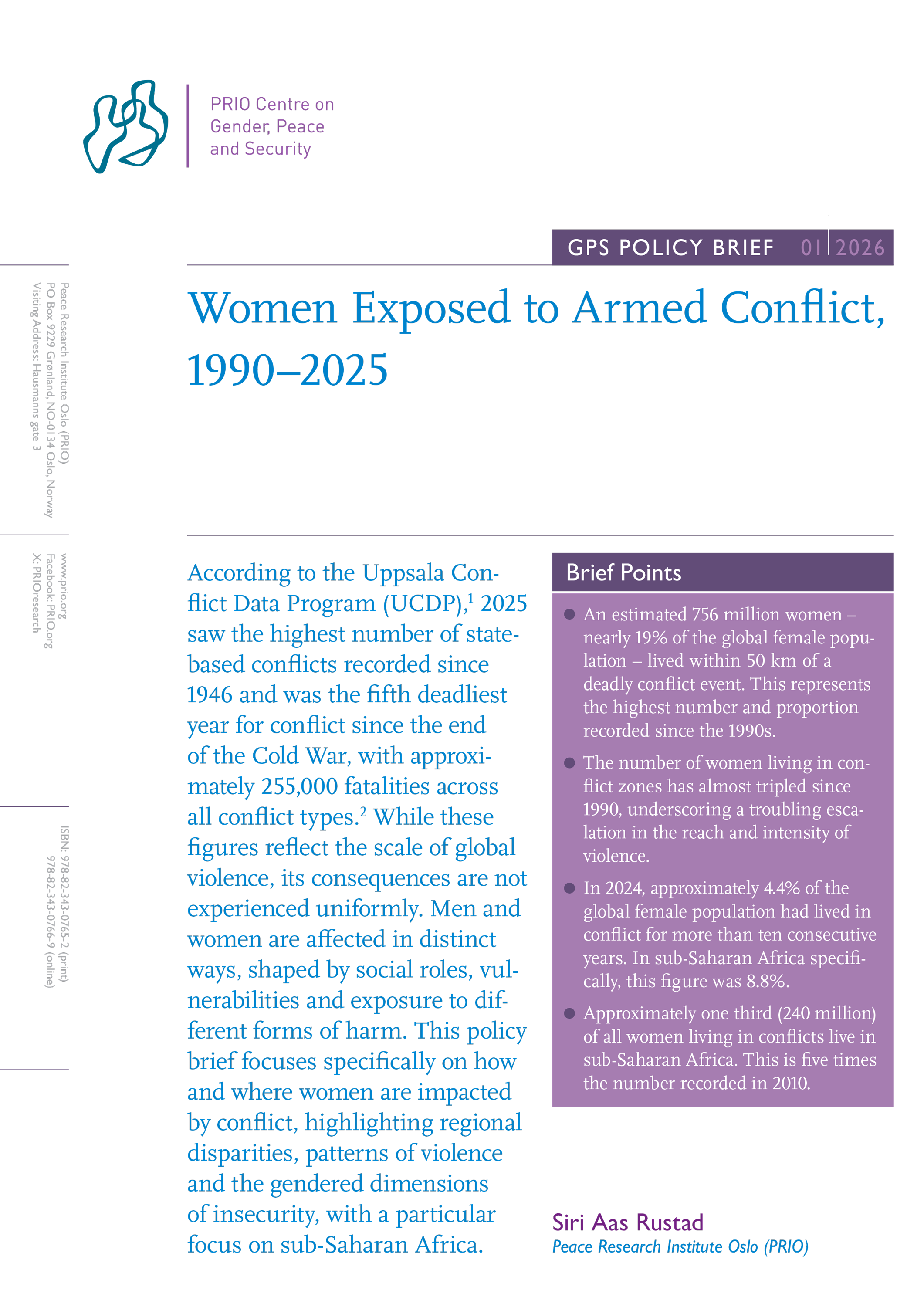 GPS Policy Brief 1, 2026. PRIO