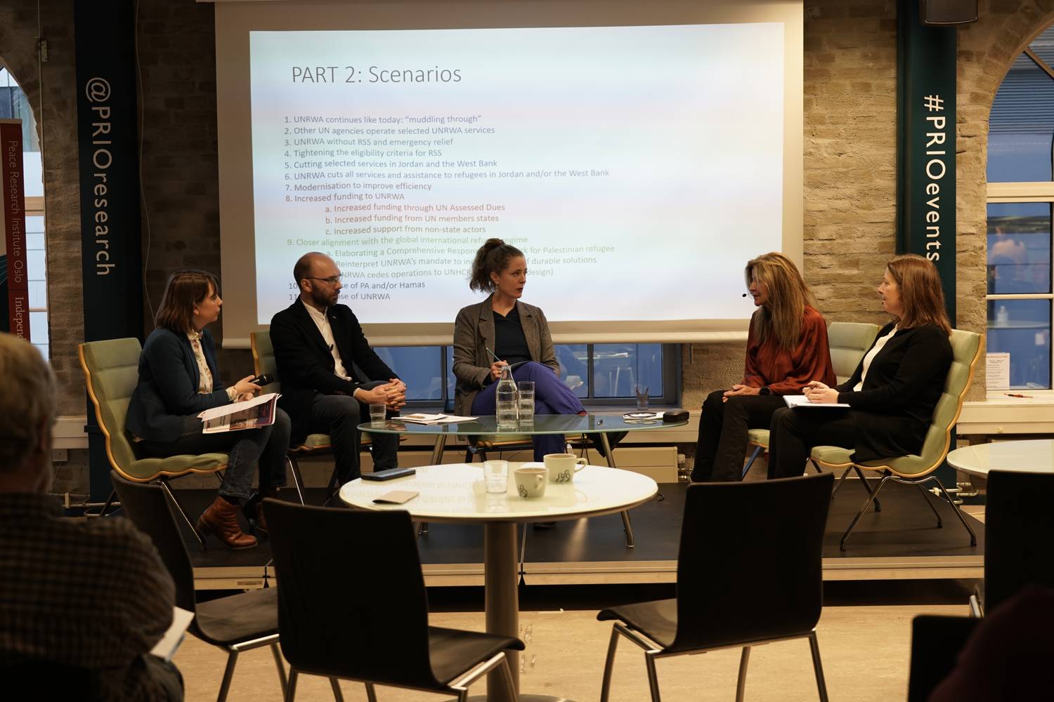 From left: Maria Gabrielsen Jumbert, Jørgen Jensehaugen, Kjersti Berg, Leni Stenseth and Julie Takahashi. Photo: PRIO / Ida Verlo