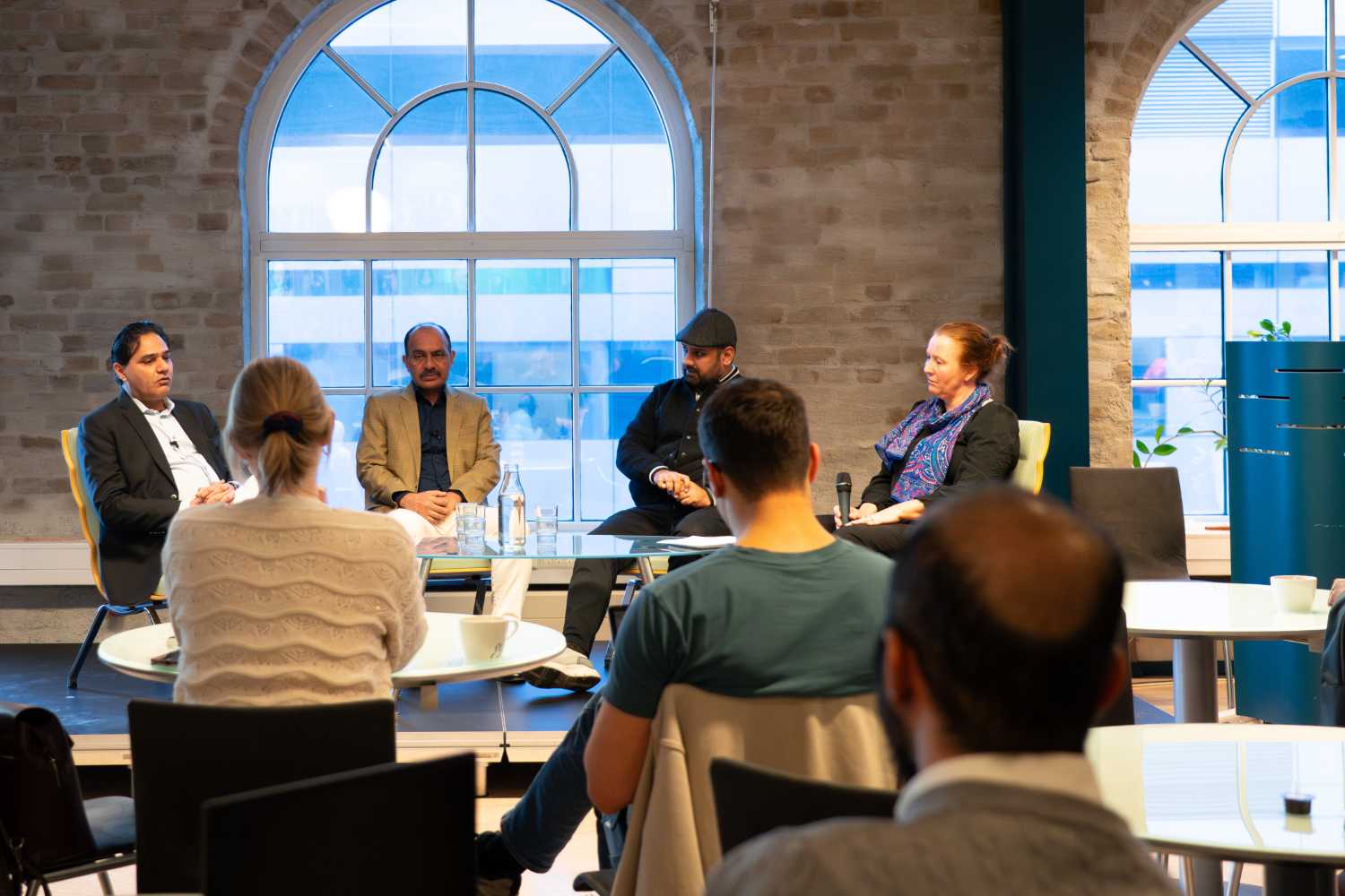 From left: Muhammad Amir Rana; Safdar Hussain; Hazrat Bilal; Kaja Borchgrevink. Photo: PRIO / Nora Lervik