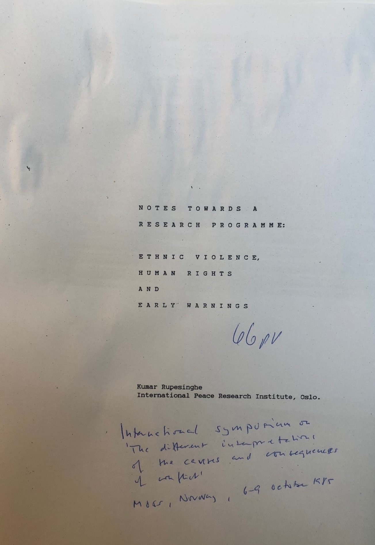 Notes towards a research programme: Ethnic violence, human rights and ...