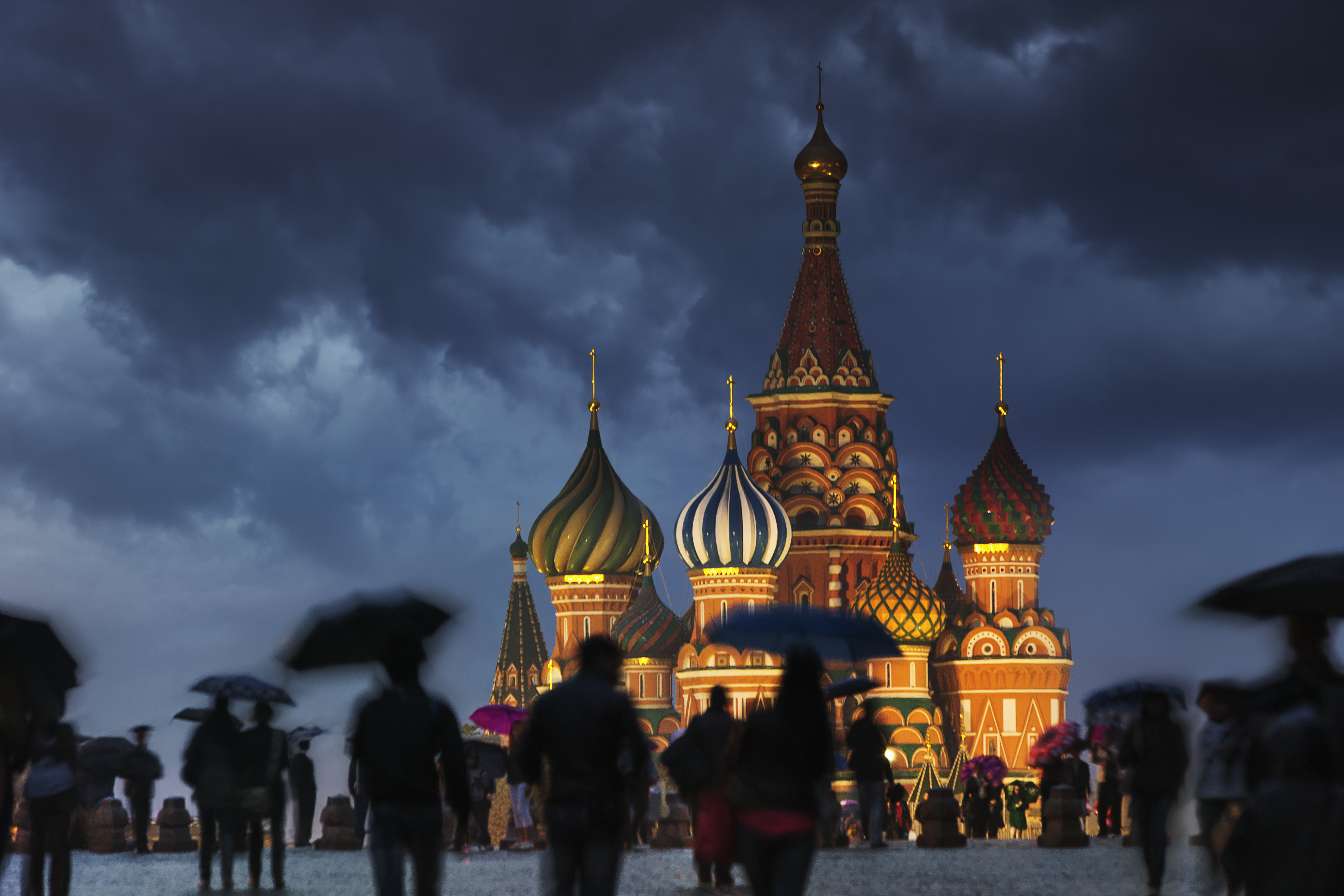A wet evening in Red Square. Photo: Jon Hicks/Getty Images