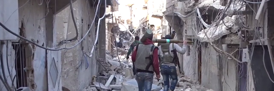 Syrian rebels carry RPG-29 anti-tank missiles Qaboun, Damascus. Photo: Qasioun News Agency / Wikimedia Commons / CC BY 3.0