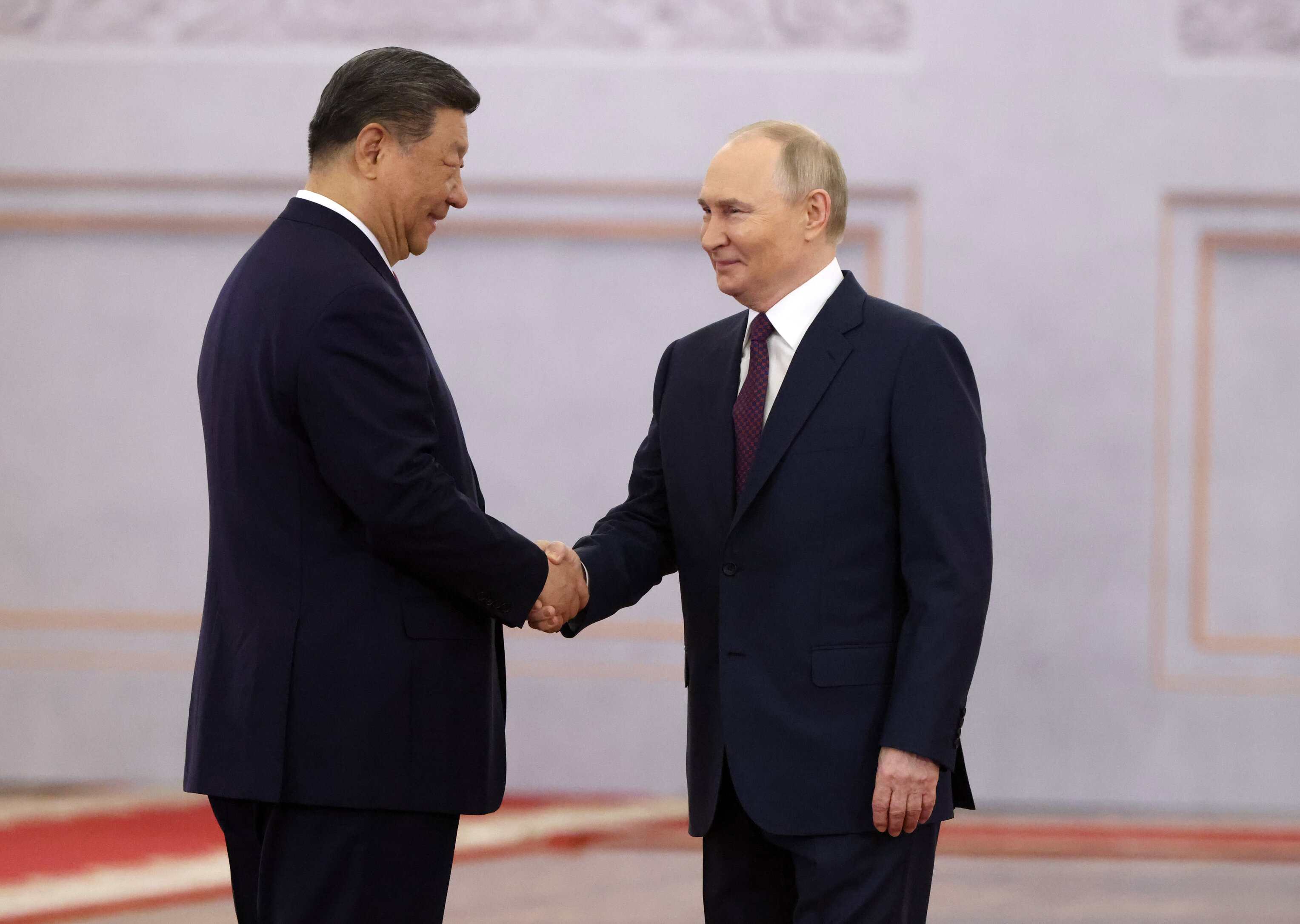 Russian President Vladimir Putin and Chinese President Xi Jinping, May 2025. Photo: Getty Images