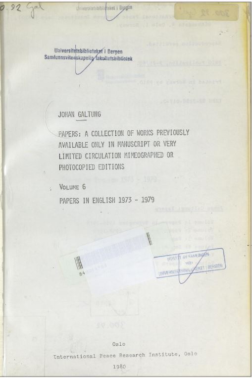 Front cover of publication