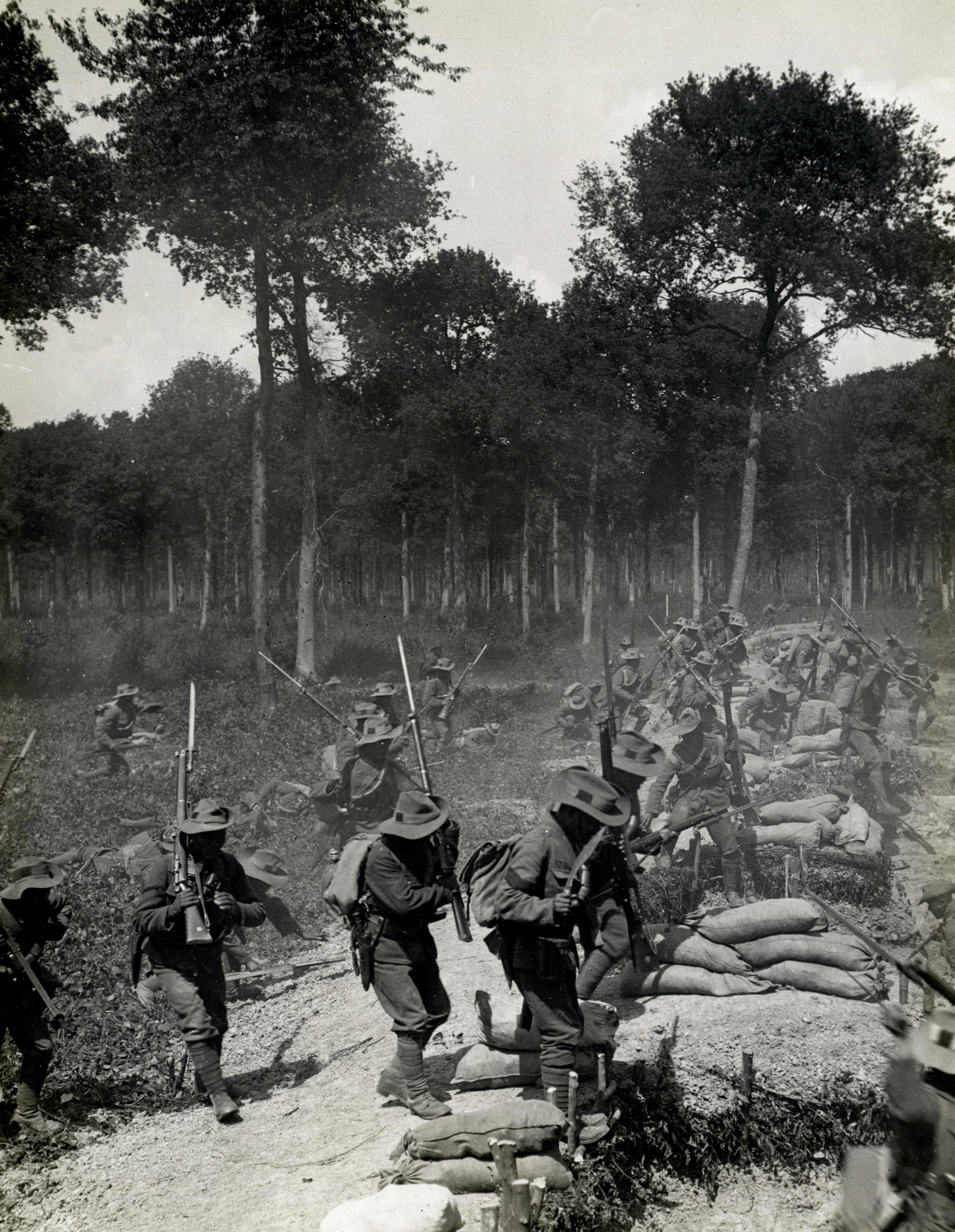 World War 1. Gurkhas charging a trench.Photographer: H. D. Girdwood. British Library on Unsplash.