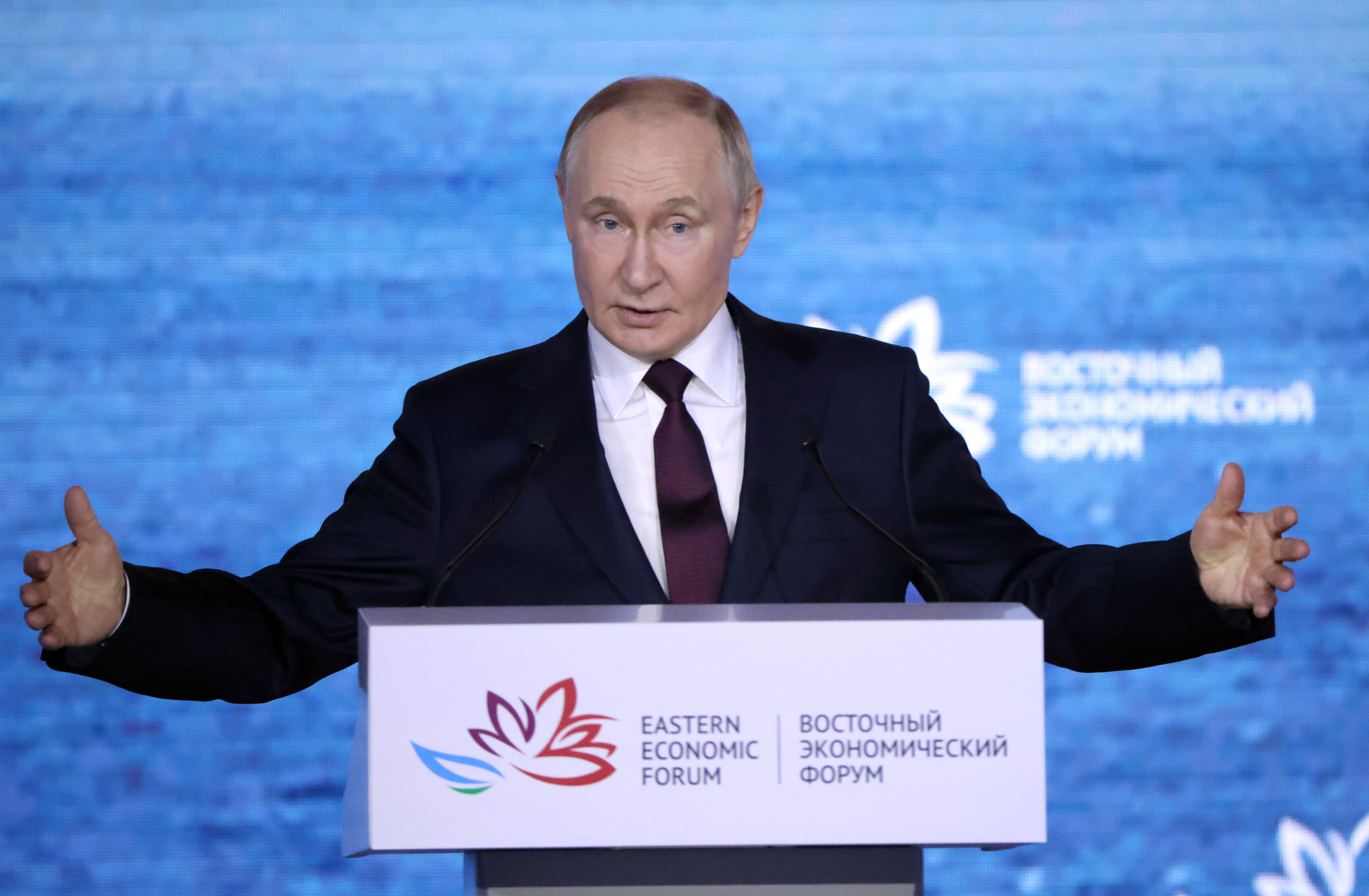 Putin in Vladivostok at the Eastern Economic Forum, September 2025. Photo: Getty Images